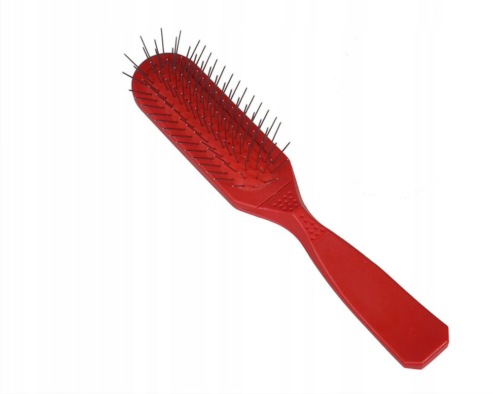 Oblong Pin Brush - Red, MEDIUM-SOFT - by Madan's