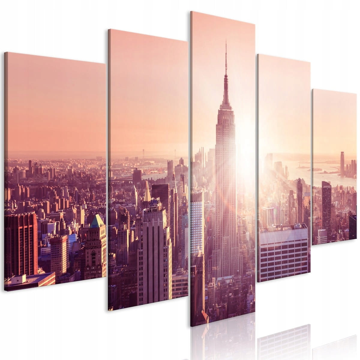 Gemälde - Sonne über Manhattan (5 Teile) Wide Orange 