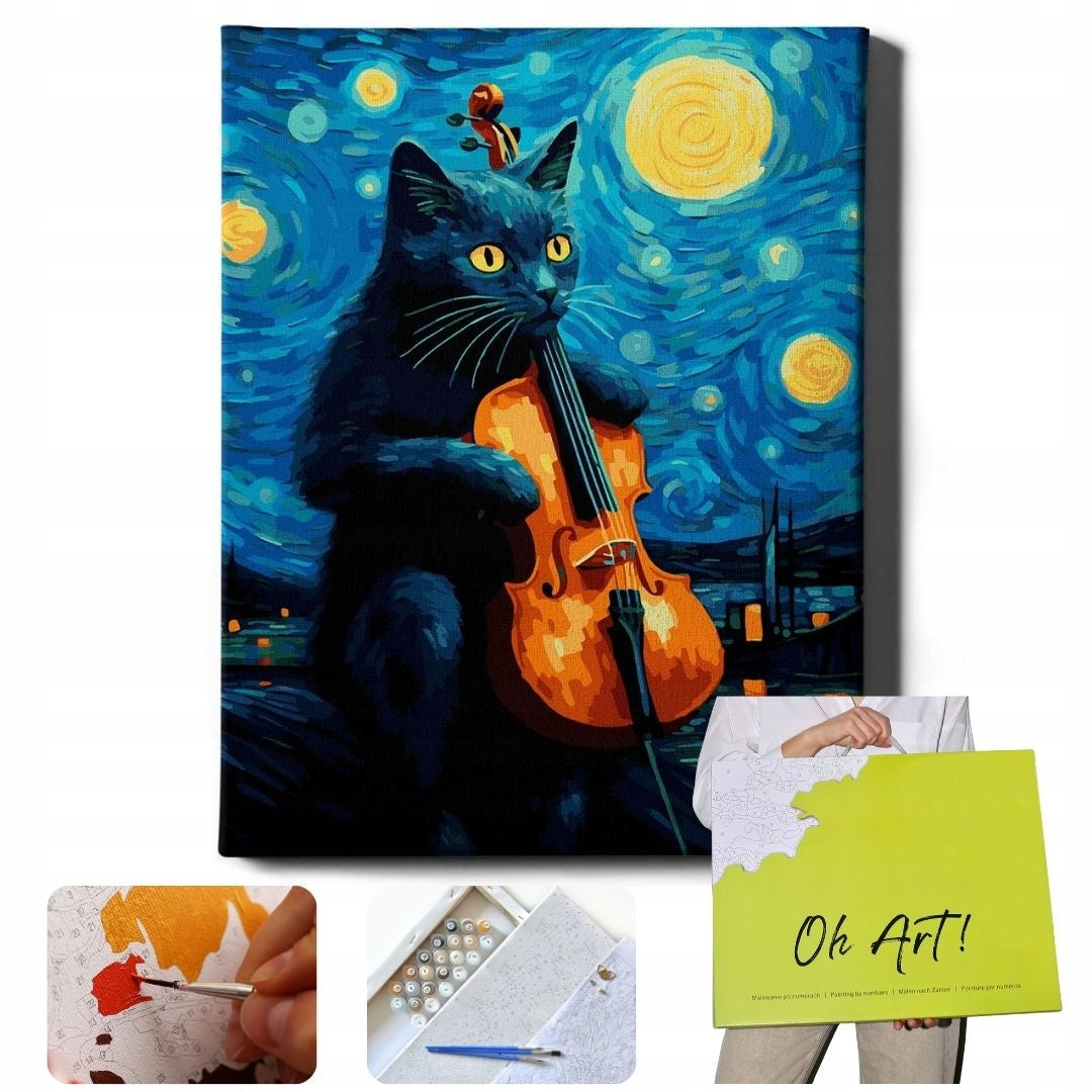 Malen nach Zahlen Monna Lisa und die Katze Oh Art!, 40x50 cm 