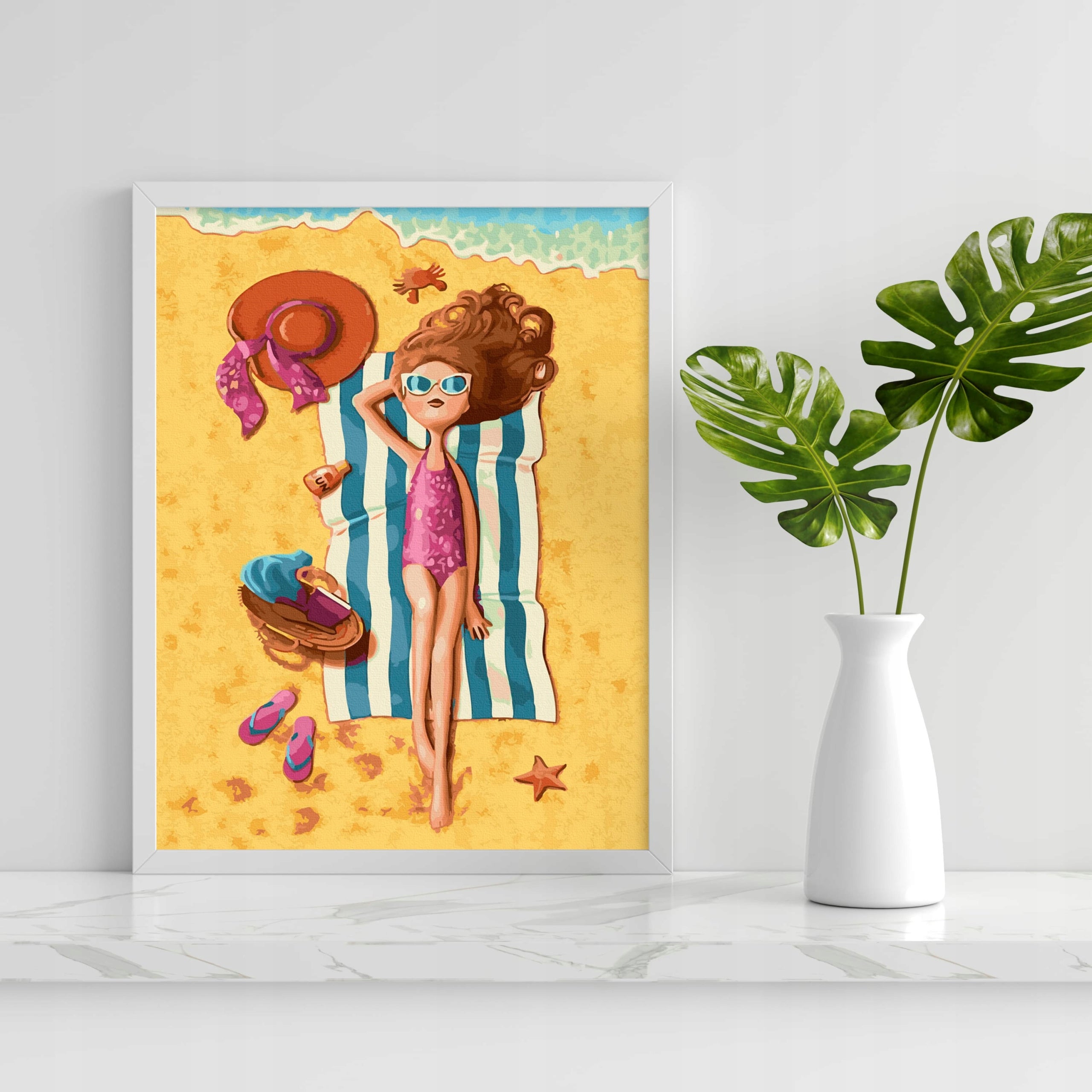 Malen nach Zahlen Strand und Mädchen, 40x50 cm 