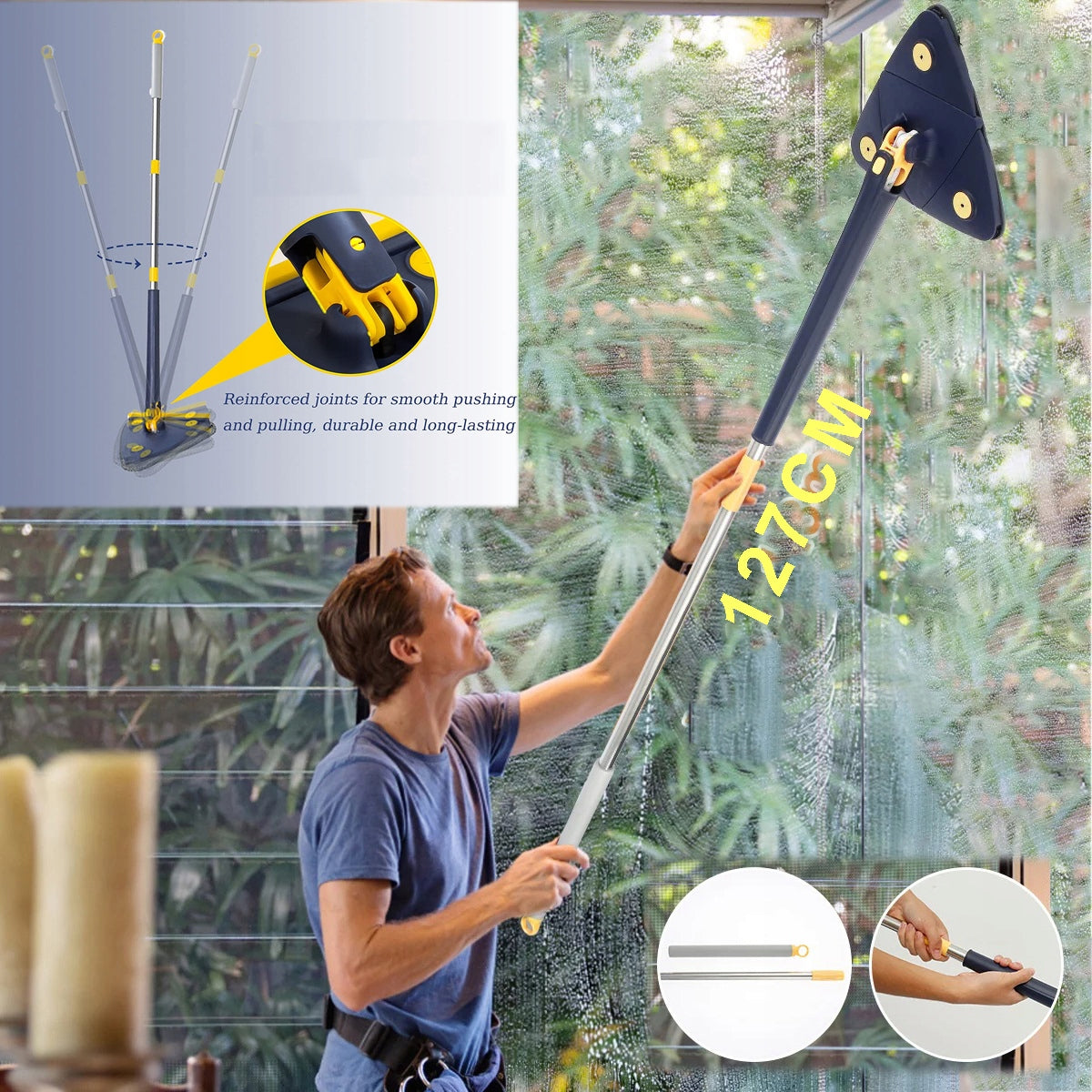 Obrotowy Trojkatny Mop 180 Stopni Obrotu127CM DIY EAN (GTIN) 0723884334893