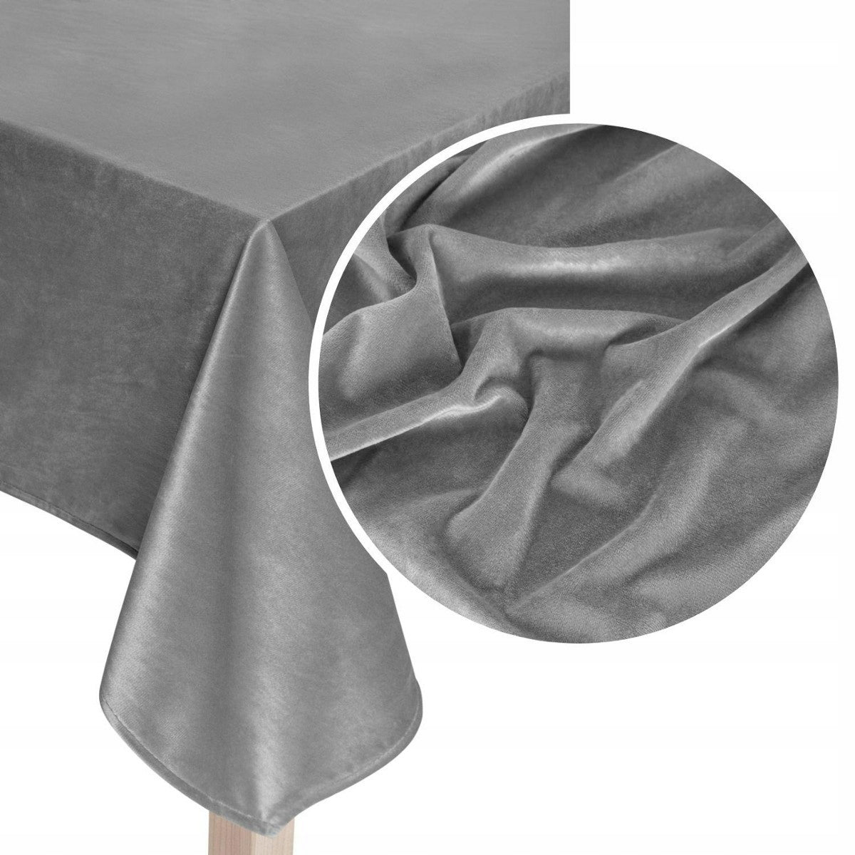 Weiche A559-Velours-Tischdecke, grau 