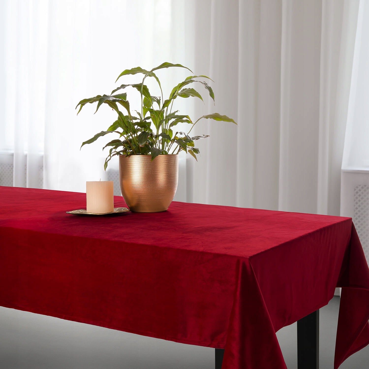 Weiche A559-Velours-Tischdecke, rot 