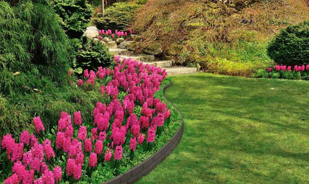 Gartenbegrenzungen Palisade Würfelimitat Gumminoppen grau 1,2 m 