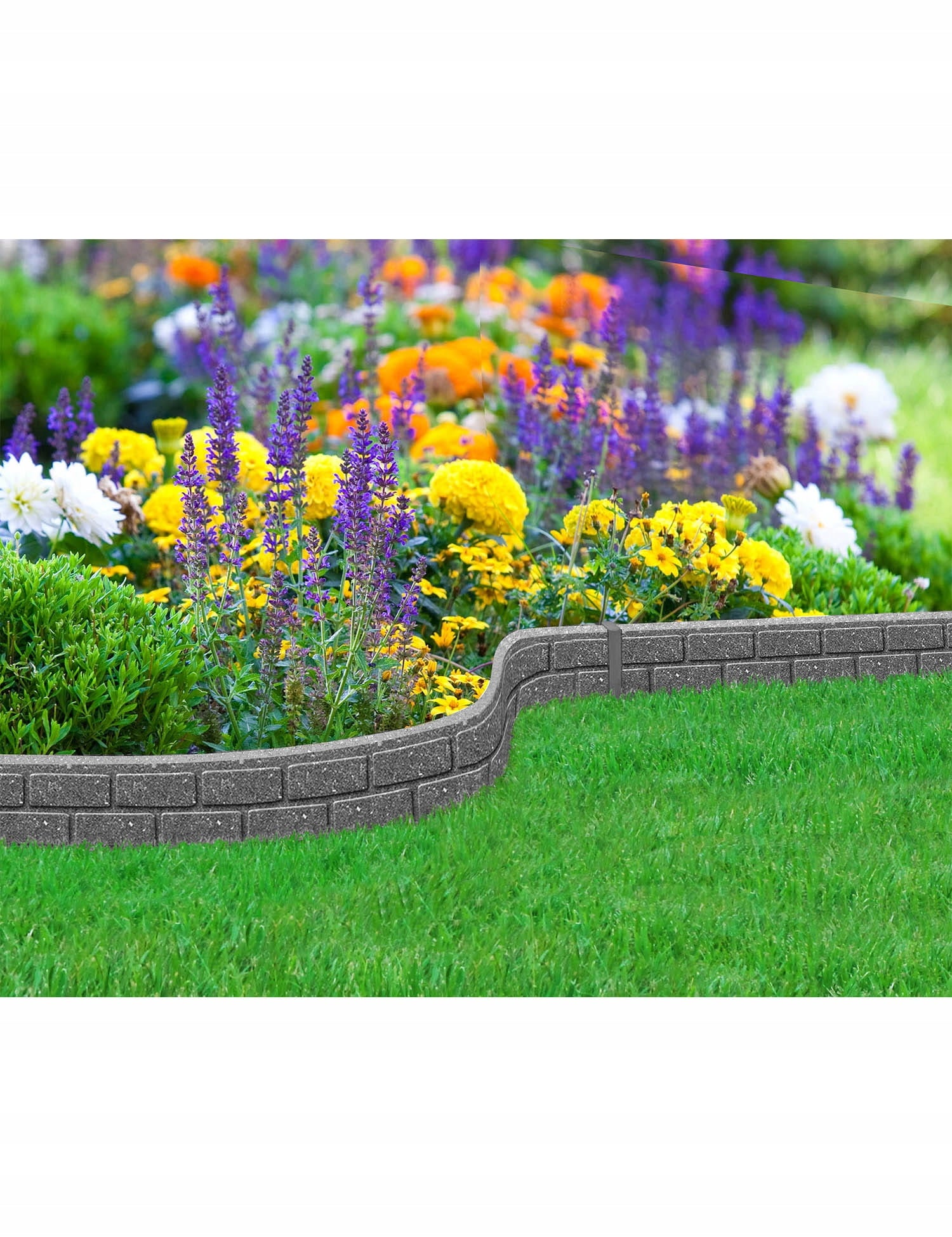 Gartenbegrenzungen Palisade Würfelimitat Gumminoppen grau 1,2 m 