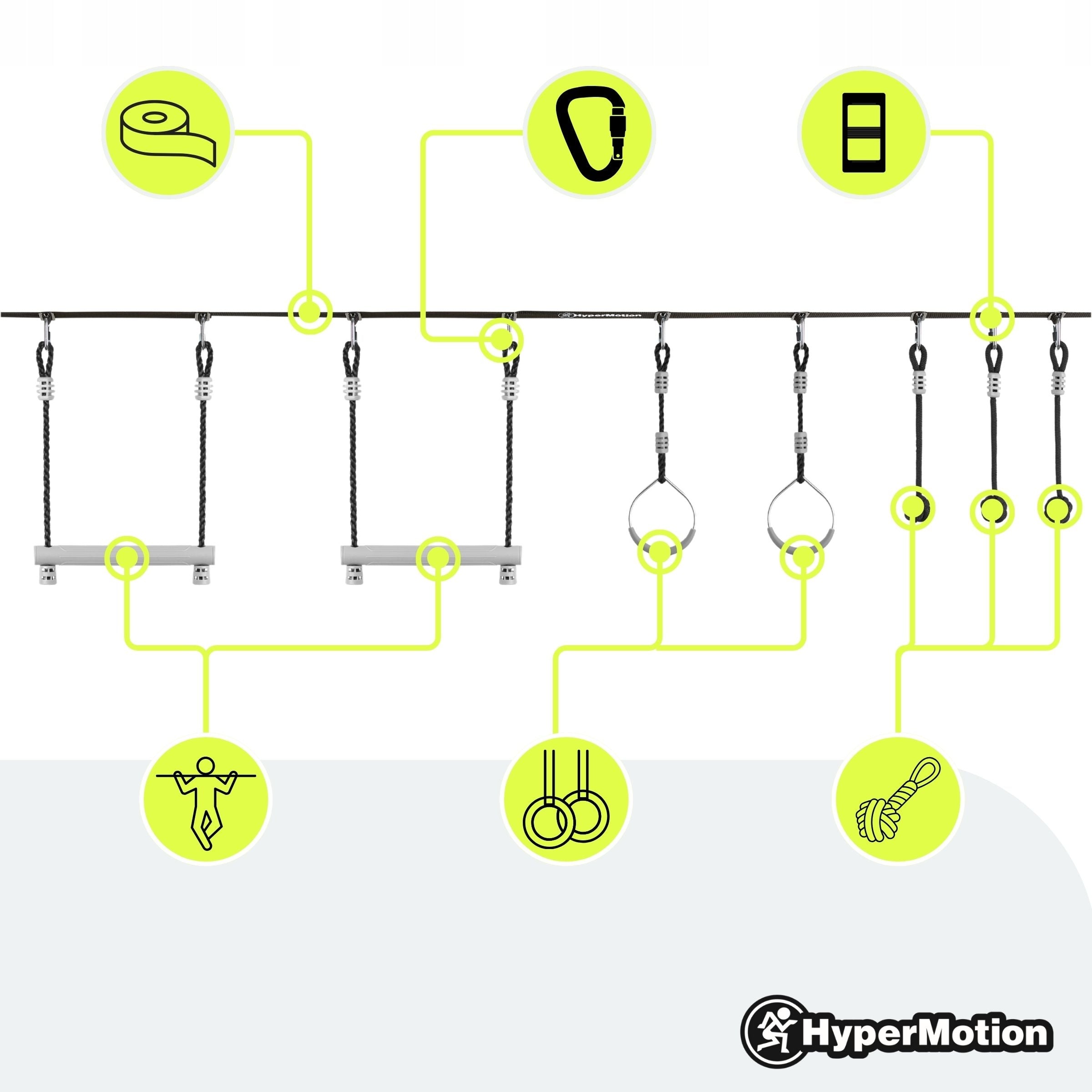 Obstacle course for children HyperMotion set slackline metal 7 obstacles Manufacturer code HYP20 CLIMBER