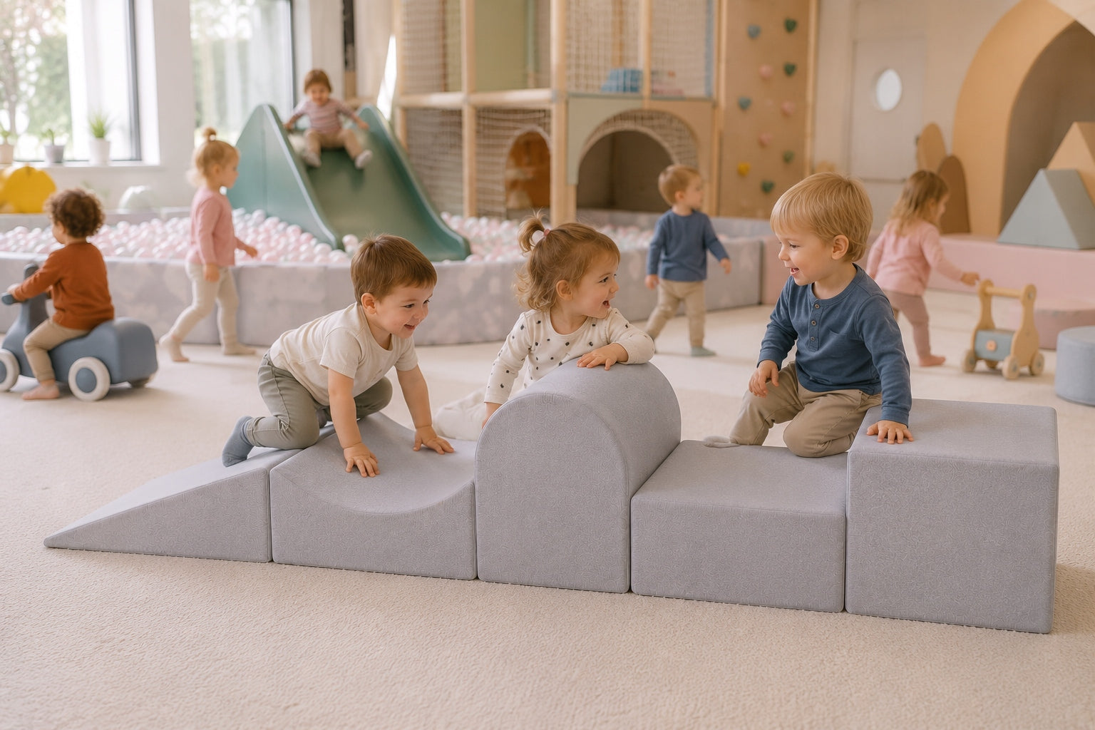 Obstacle course for children grey, square toys plush – 4-elements Manufacturer code DTB5