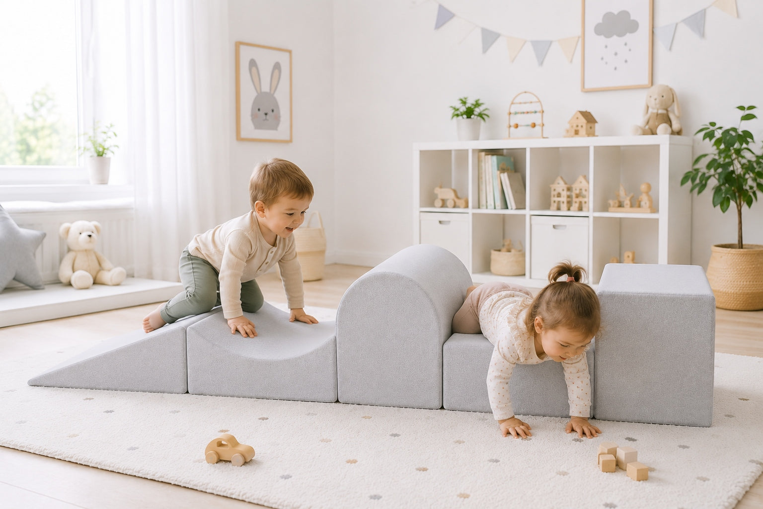 Obstacle course for children, square toys – 4-element, GREY Manufacturer code DTB4