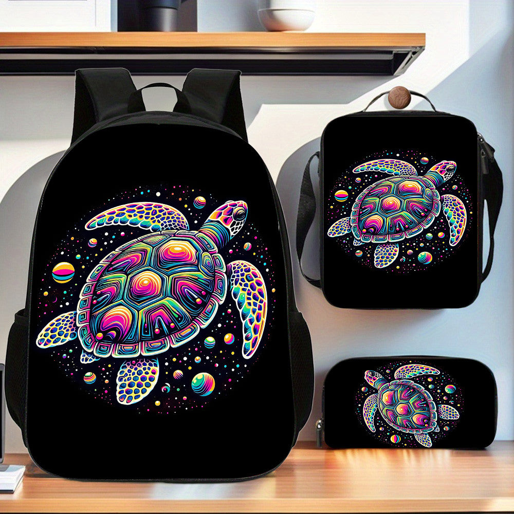Ocean Creatures Sea Turtle Non-Food Contact 3pcs Set Trendy Backpack,
