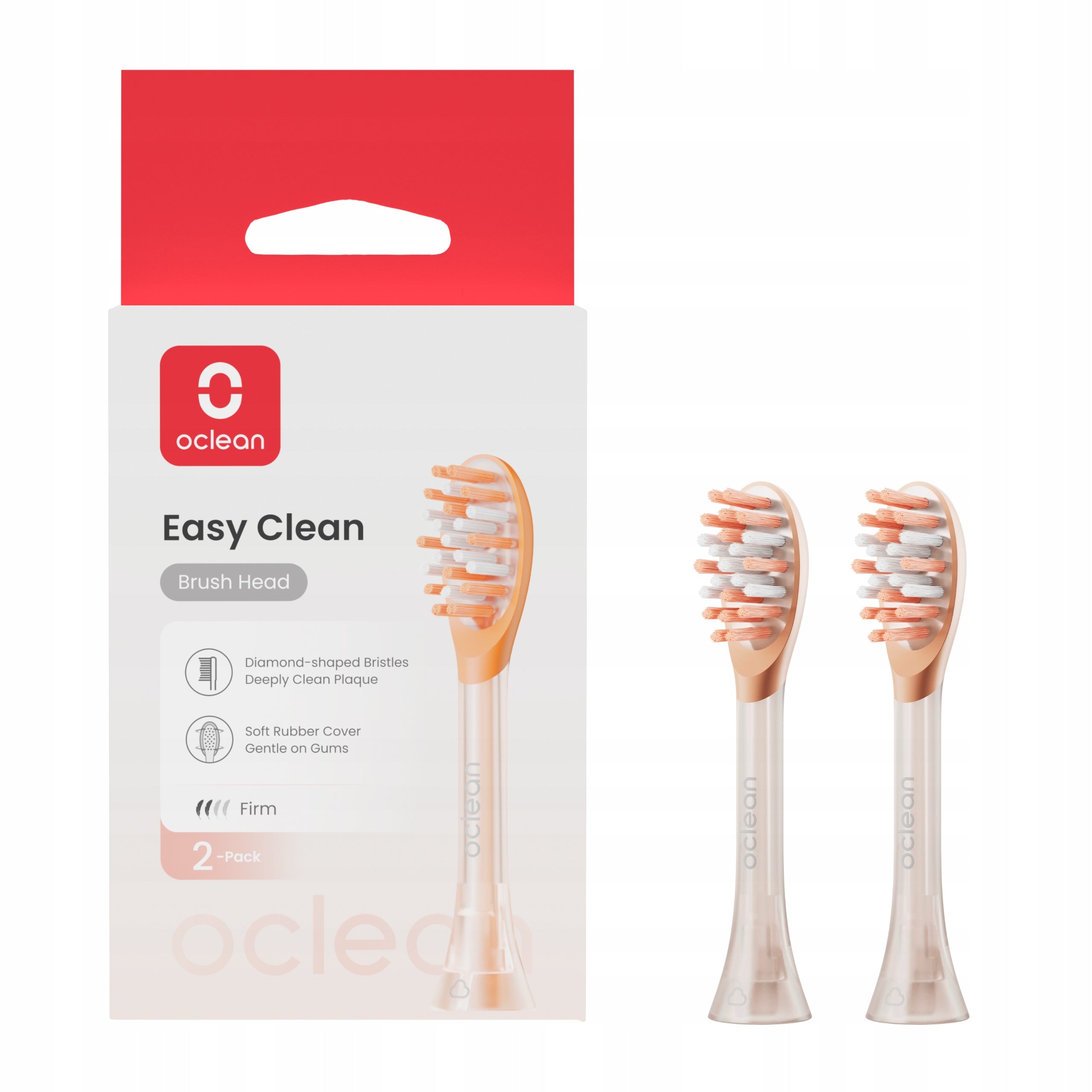 Oclean Easy Clean Clean Toothbrush Head, 2pcs Orange