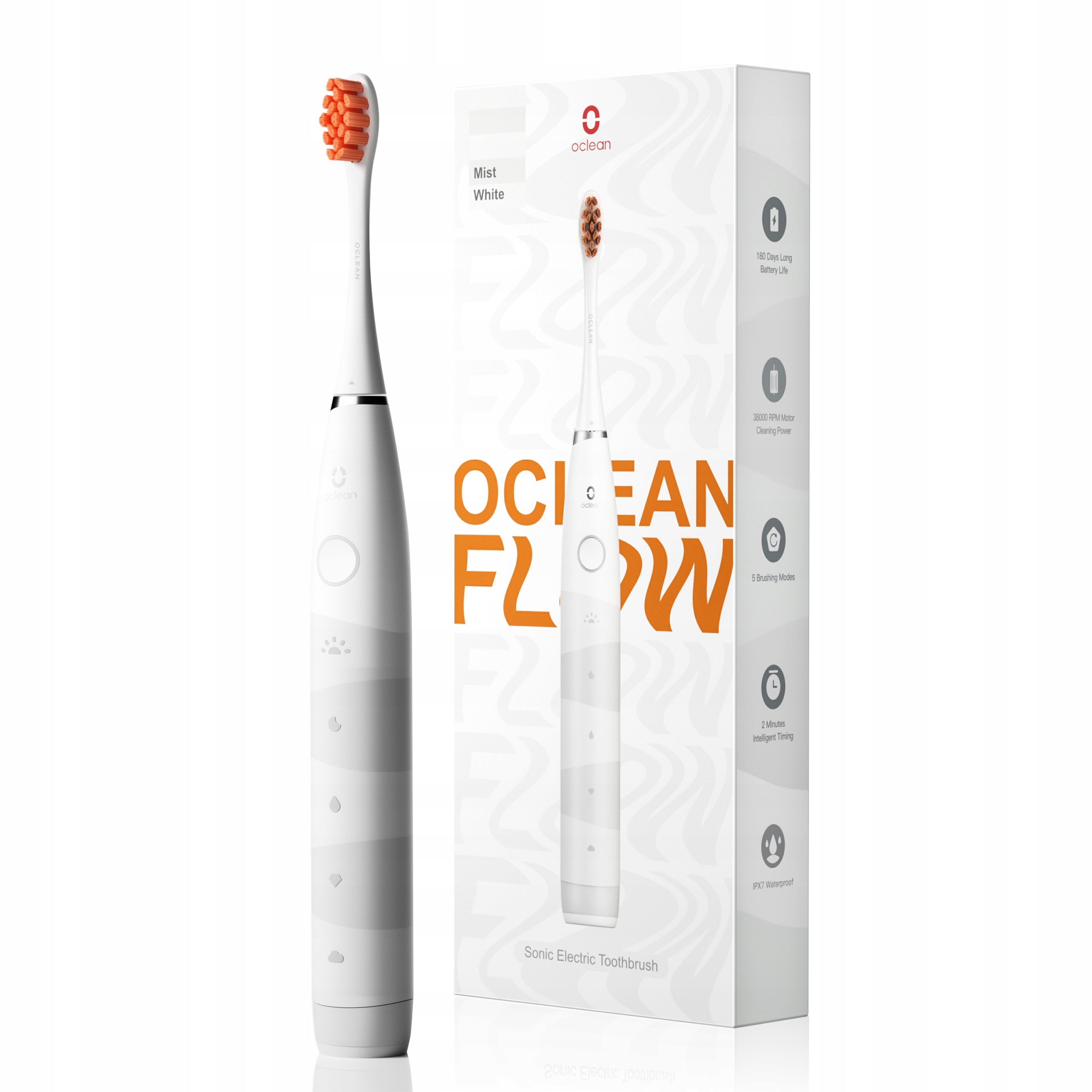 Oclean Flow Sonic electric toothbrush 180 days without charging
