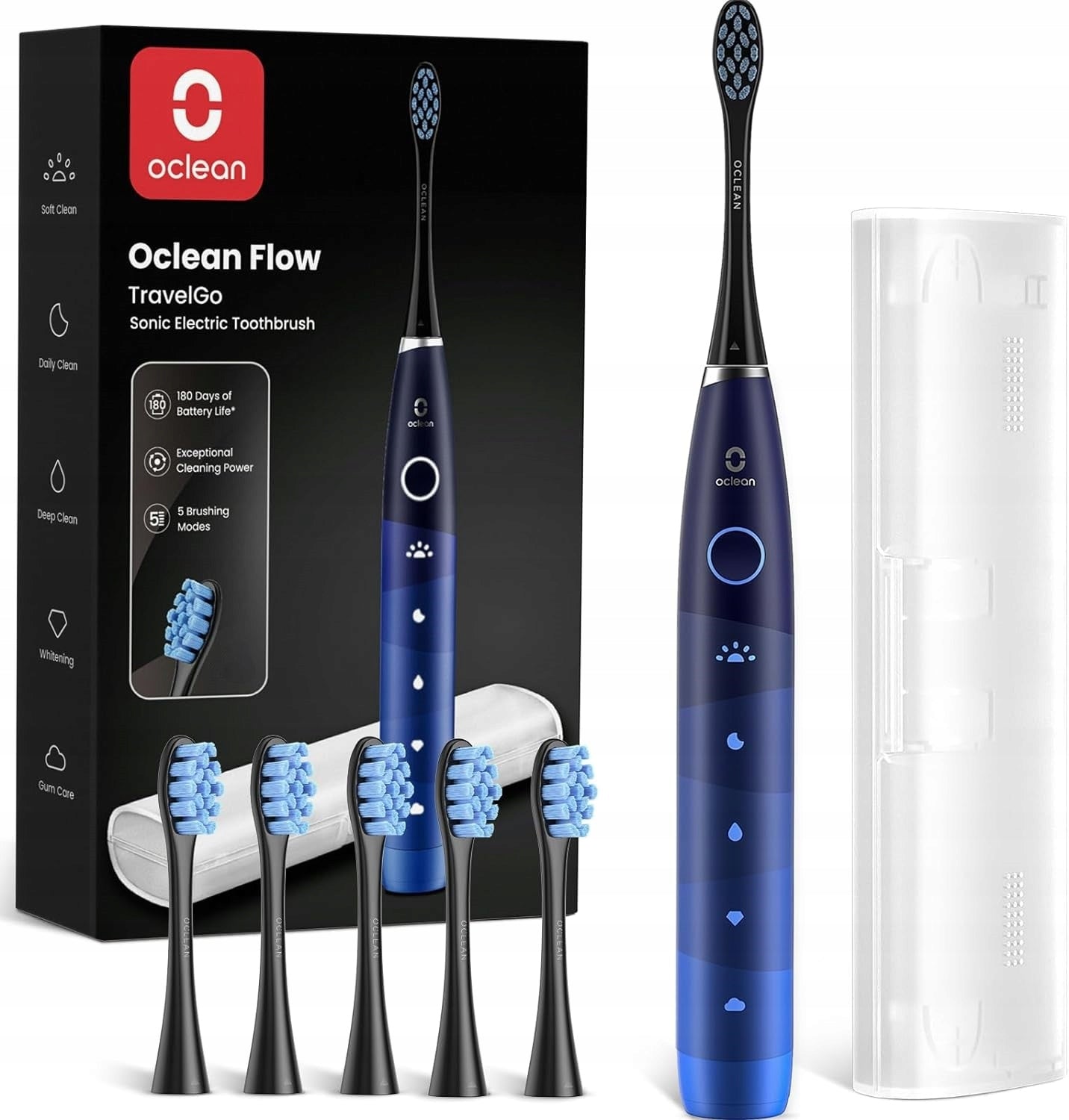 Oclean Flow TravelGo Set sonic toothbrush case 5 modes 180 days