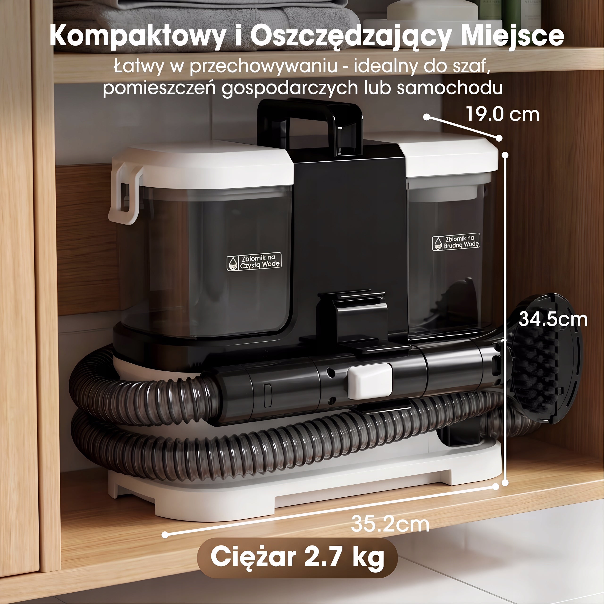 Odkurzacz piorący do tapicerki dywanów kanapy Lubluelu V2 400W Clean water tank capacity 1 l
