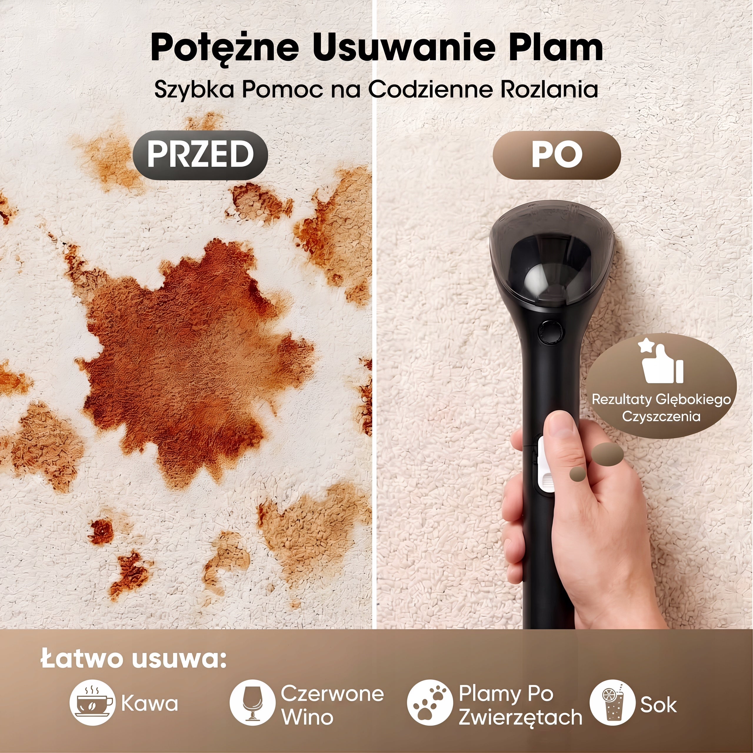 Odkurzacz piorący do tapicerki dywanów kanapy Lubluelu V2 400W Dominant color black