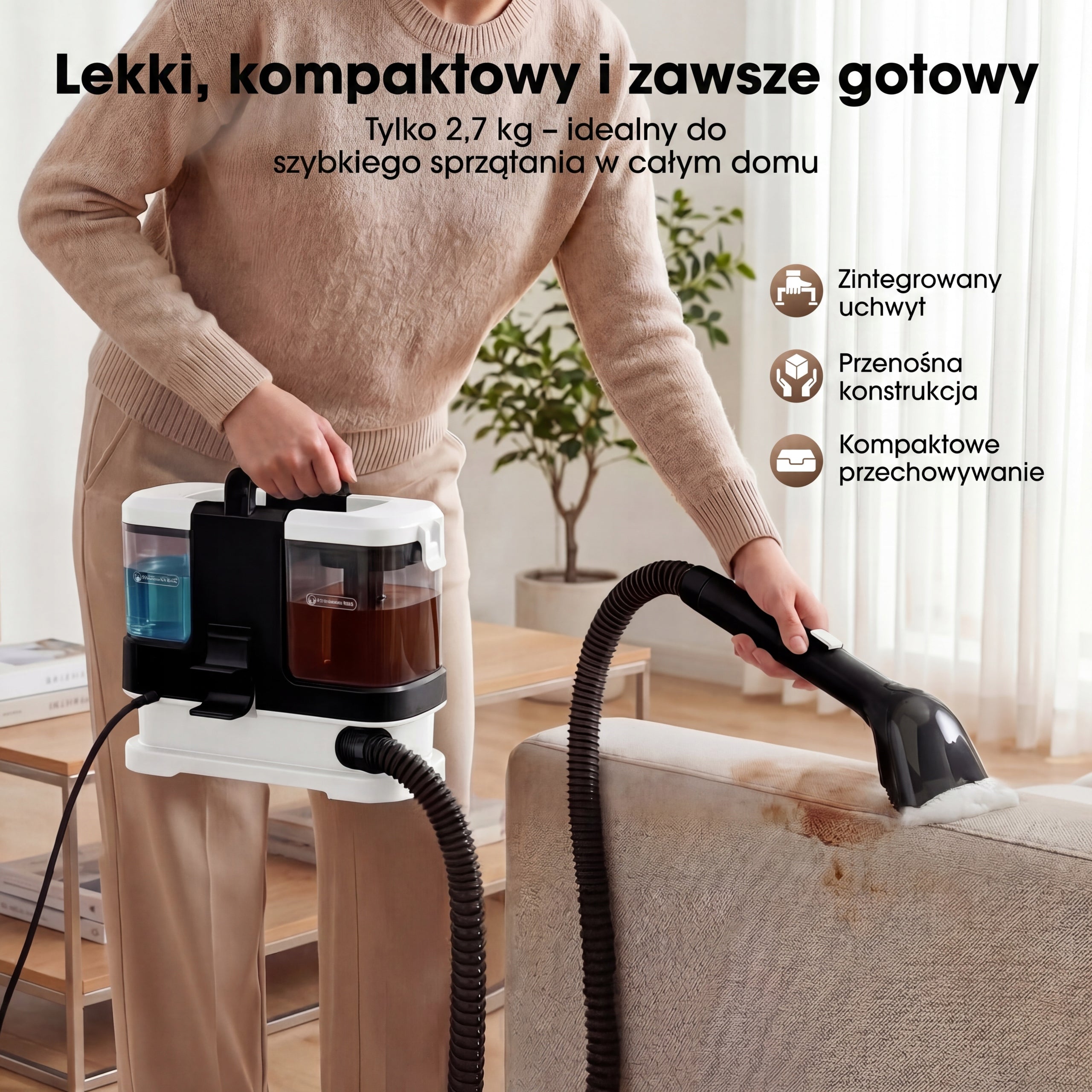 Odkurzacz piorący do tapicerki dywanów kanapy Lubluelu V2 400W Model V2