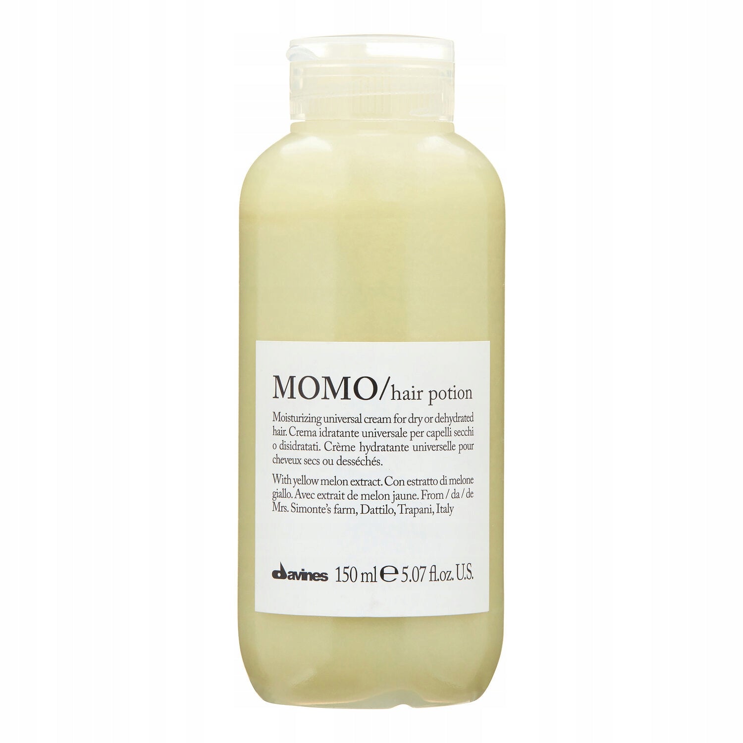 Leave-in-Feuchtigkeitscreme für trockenes und dehydriertes Haar Davines Momo, 150 ml