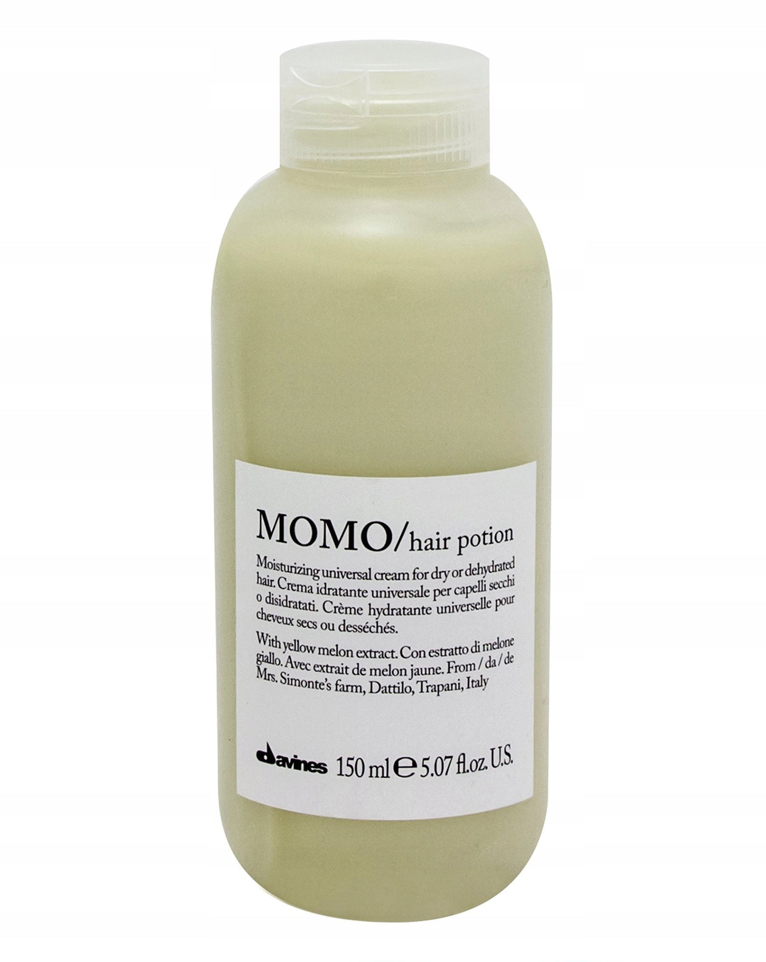 Leave-in-Feuchtigkeitscreme für trockenes und dehydriertes Haar Davines Momo, 150 ml