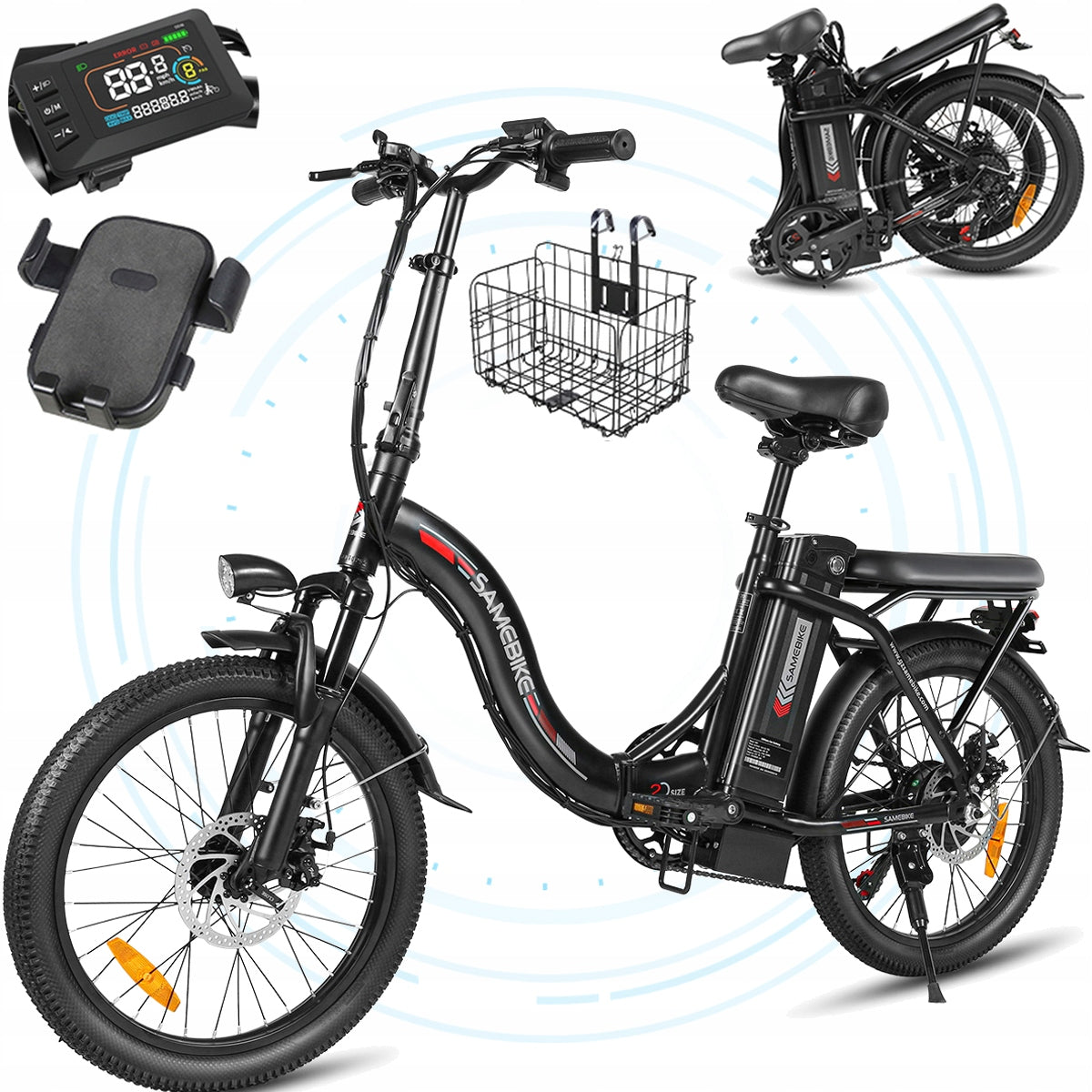 Off-road Electric Vehicle 560W 32KM/H 90KM 468WH 20" Samebike CY20 with LED