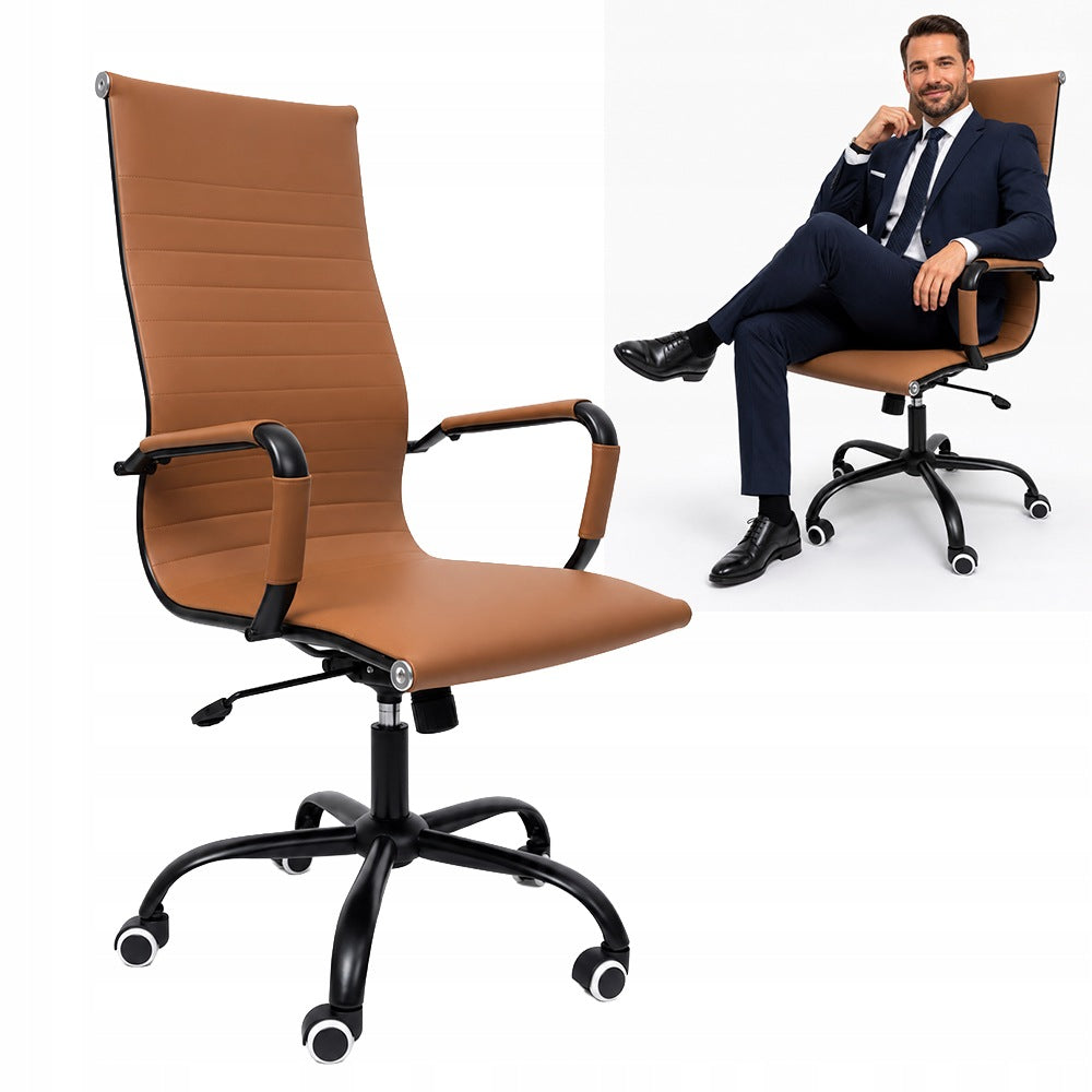 Office Cabinet Chair Brown Swivel Modern