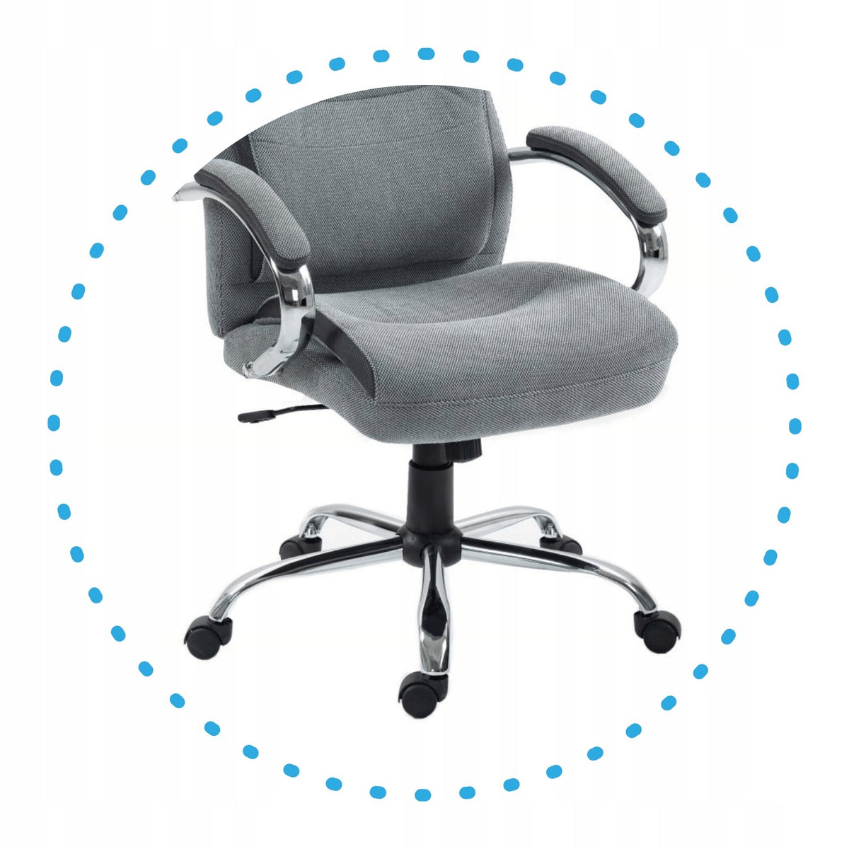 Office Cabinet Swivel Chair For Desk TILT Ash Grey CAESAR Furniture depth 71 cm