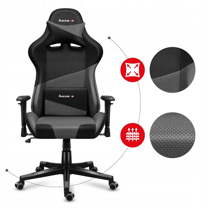 Office Chair Adjustable BACKREST ARMRESTS Huzaro Force 6.2 Grey Mesh EAN (GTIN) 5903796013016