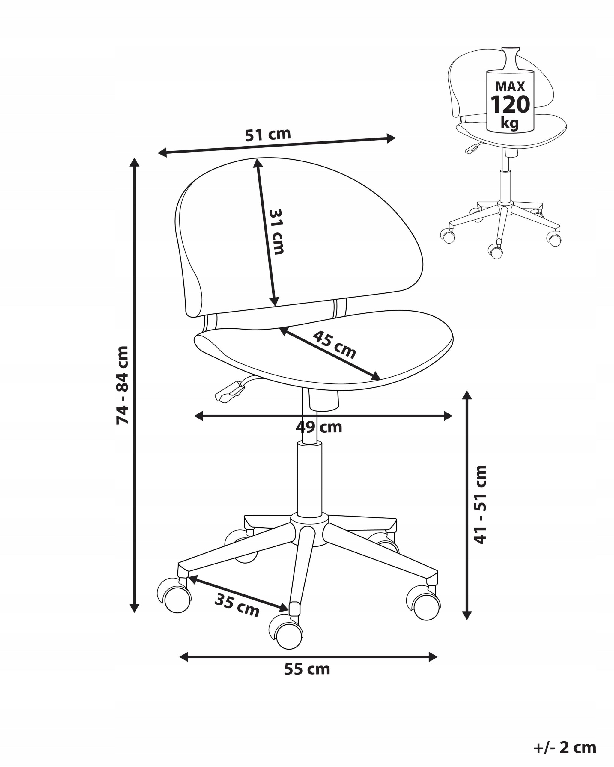 Office Chair Adjustable Corduroy Seat Blue Medical device no