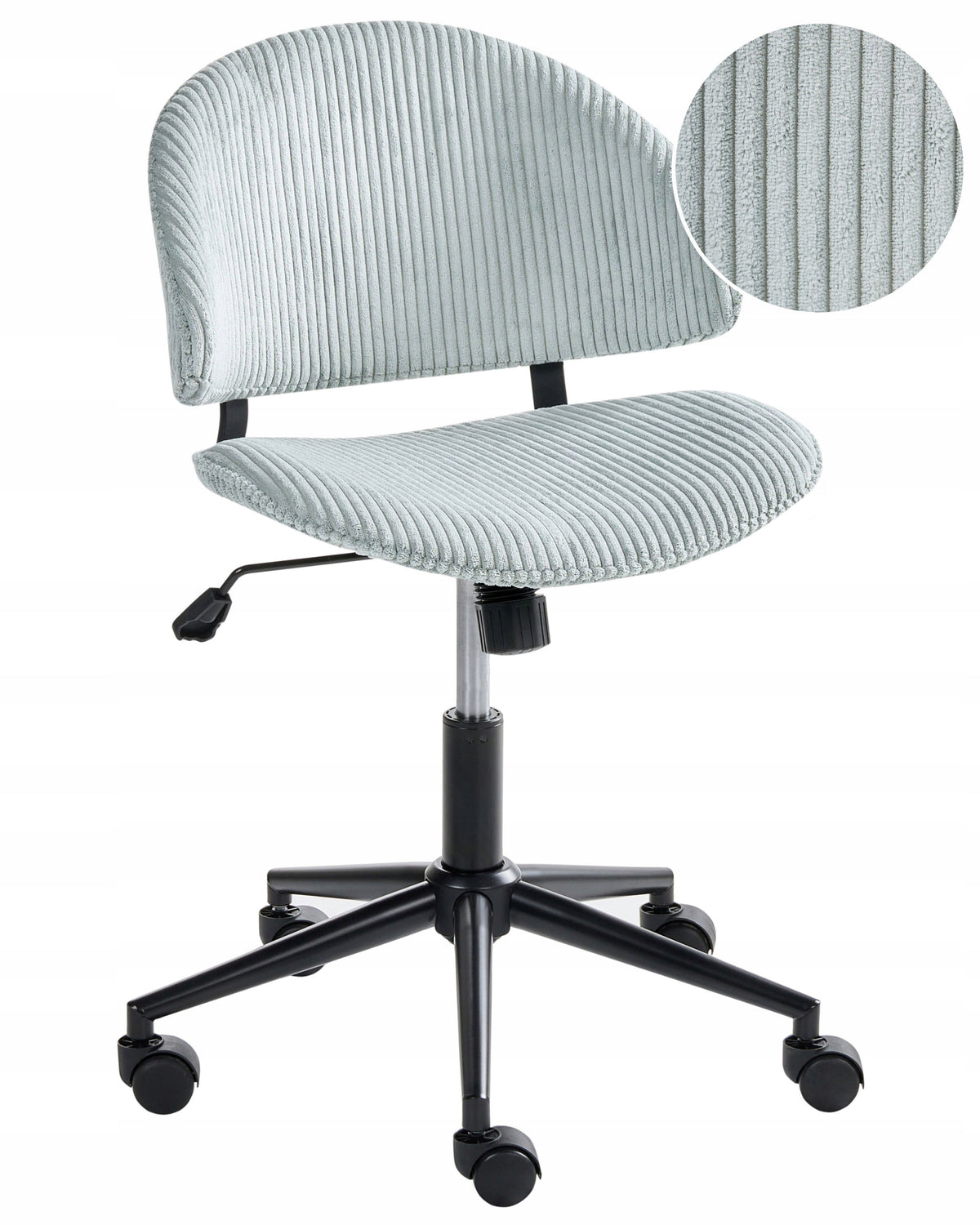 Office Chair Adjustable Corduroy Seat Blue