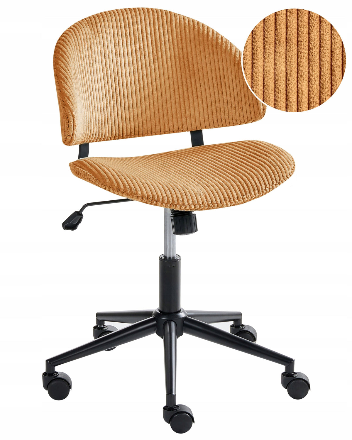 Office Chair Adjustable Corduroy Seat Orange