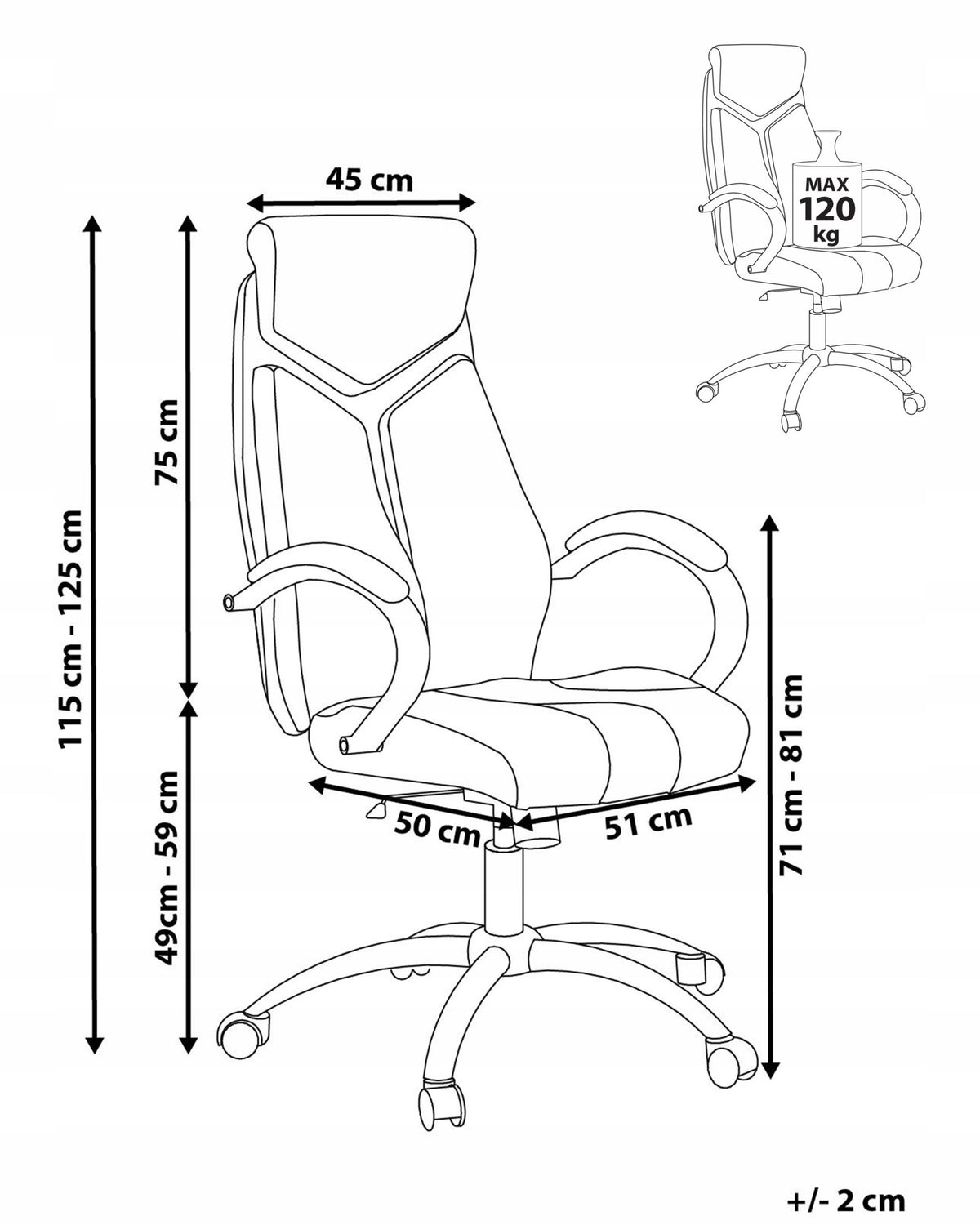 Office Chair Adjustable Faux Leather Beige Medical device no