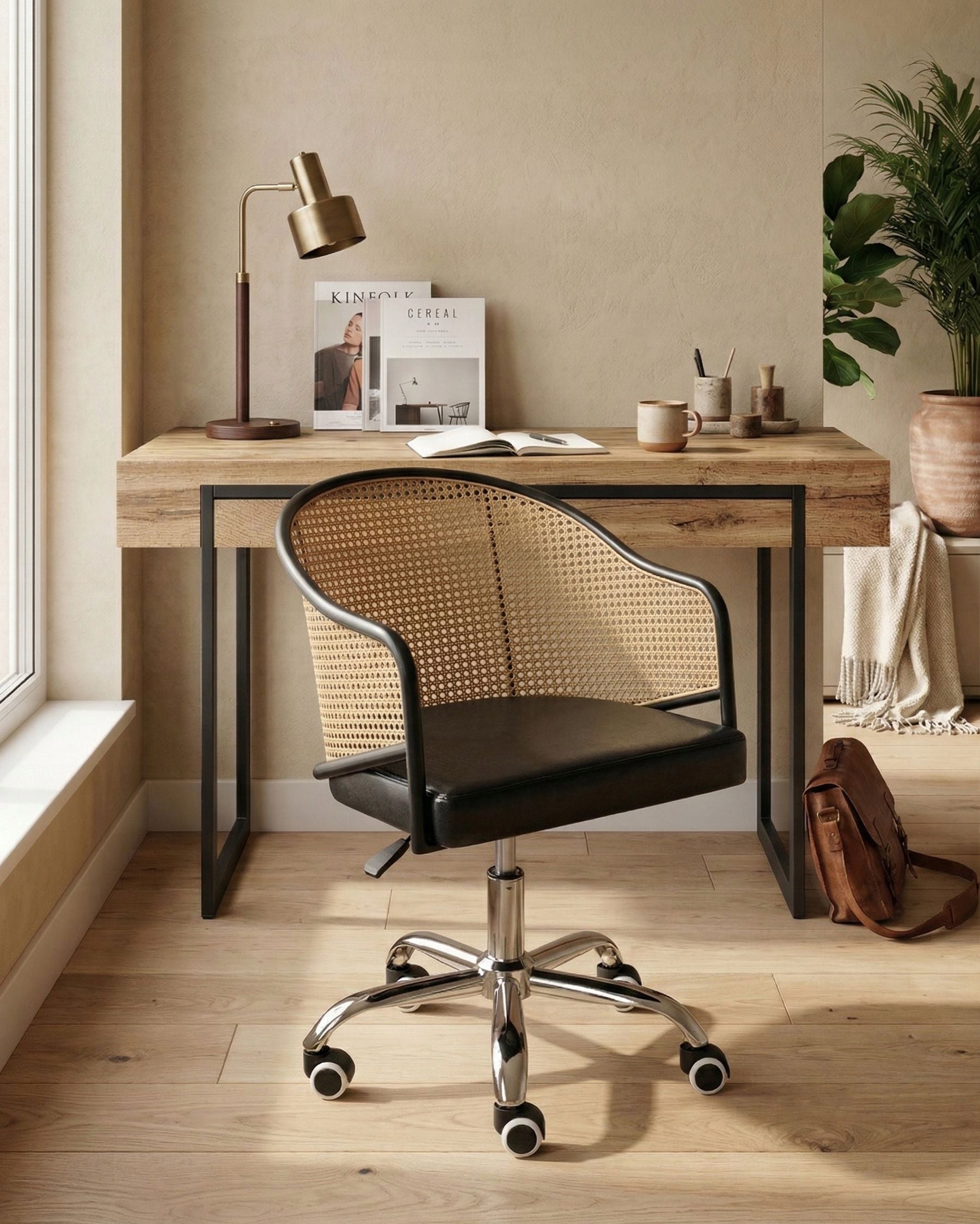 Office Chair Adjustable Faux Leather Black Packaging status original