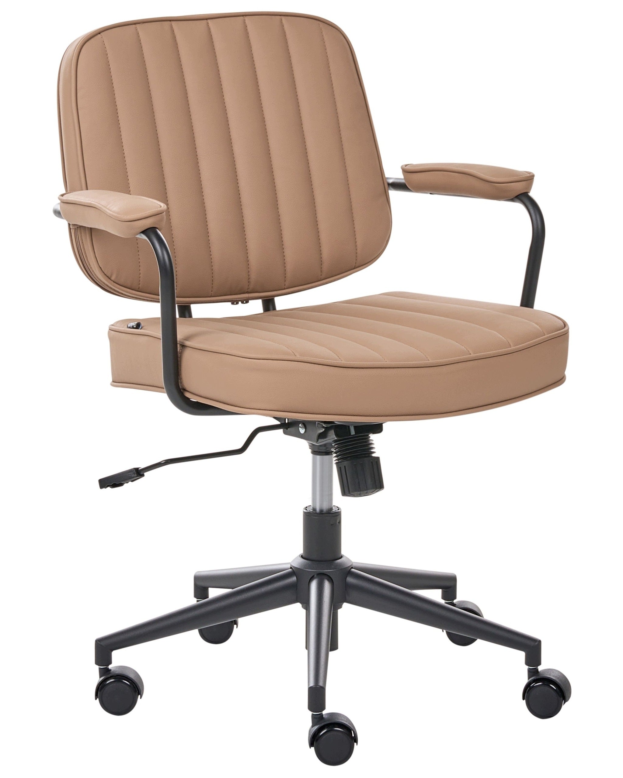 Office Chair Adjustable Faux Leather Light Brown