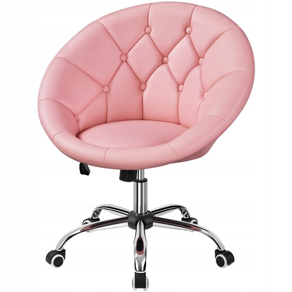 Office Chair Adjustable Quilted, Barrel Chair, Pink Packaging status original