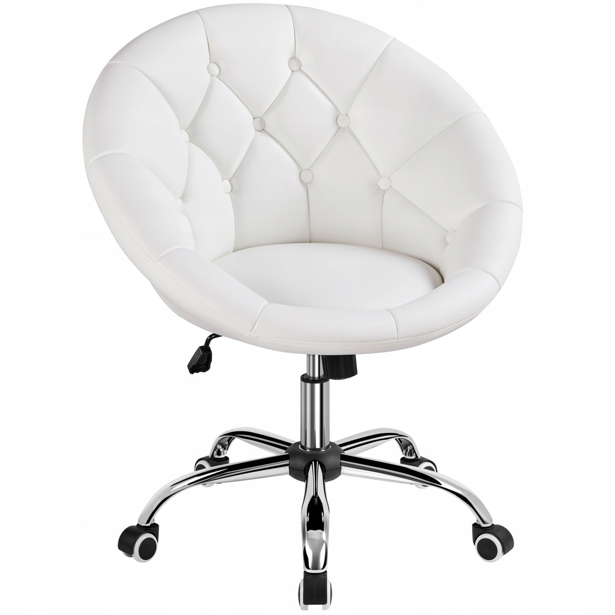 Office Chair Adjustable Quilted, Barrel Chair, White Packaging status original