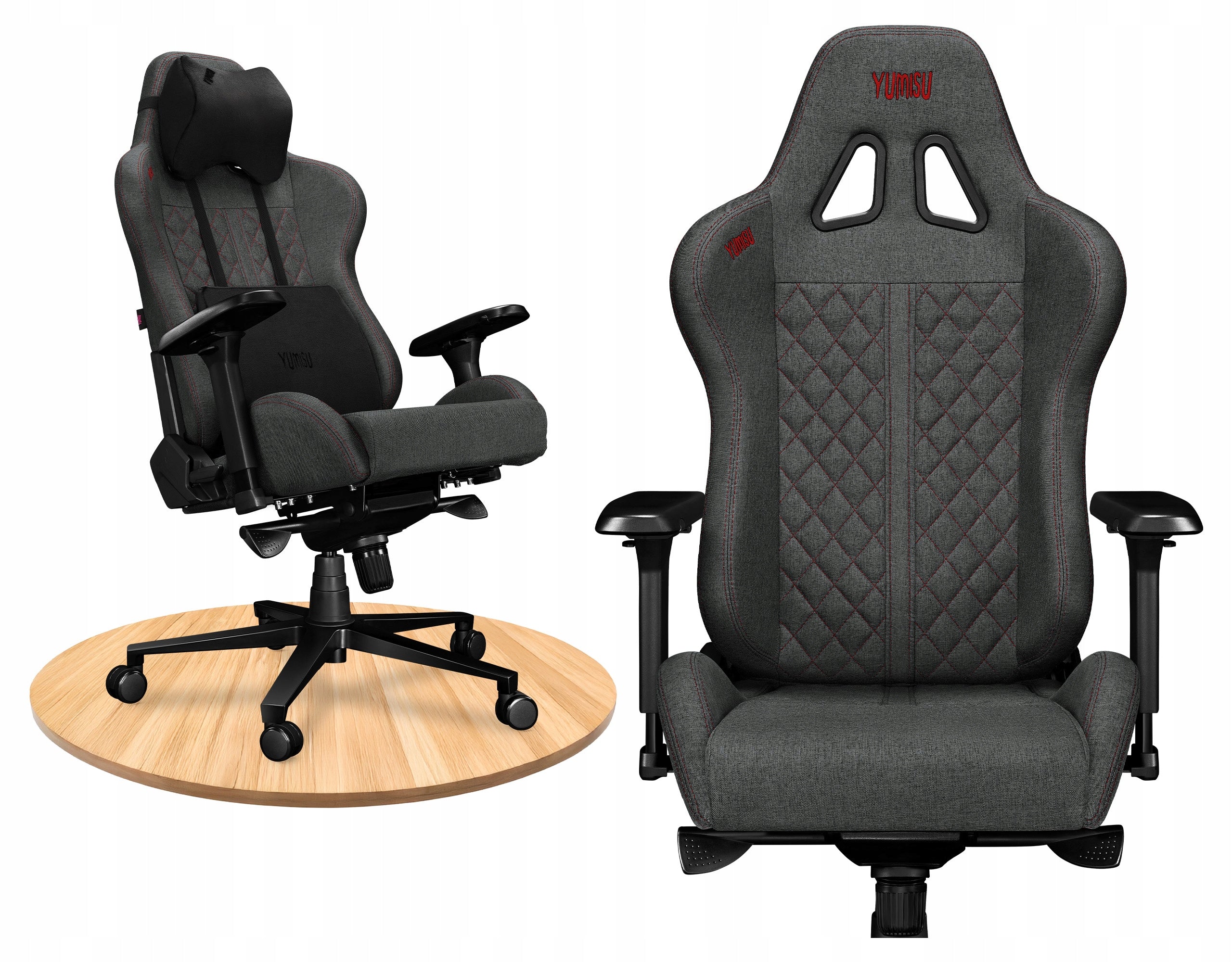 Office Chair Adjustable Swivel Chair for Cabinet Fabric Grey 150kg