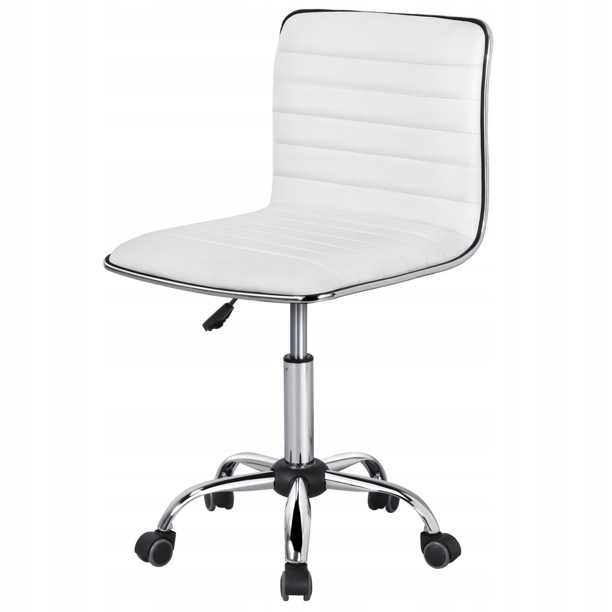 Office Chair Armrestless Chair, Adjustable Height, White Brand Yaheetech