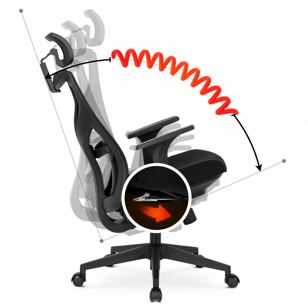 Office Chair Black Swivel Chair Ergonomic For Work SPIRAL Packaging status original