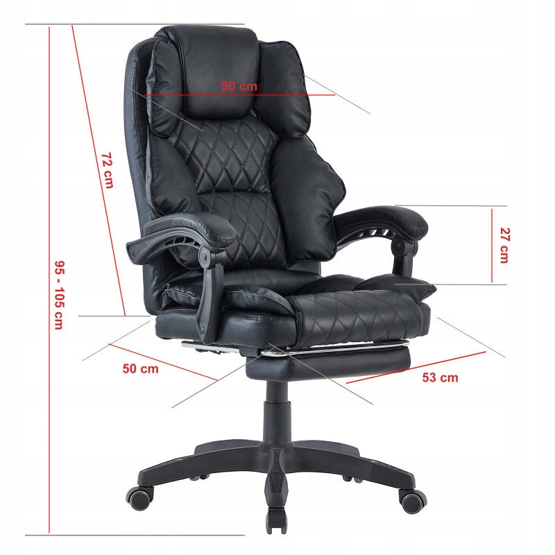 Office Chair Chef Swivel Footrest Work Desk Black EAN (GTIN) 5908450176045