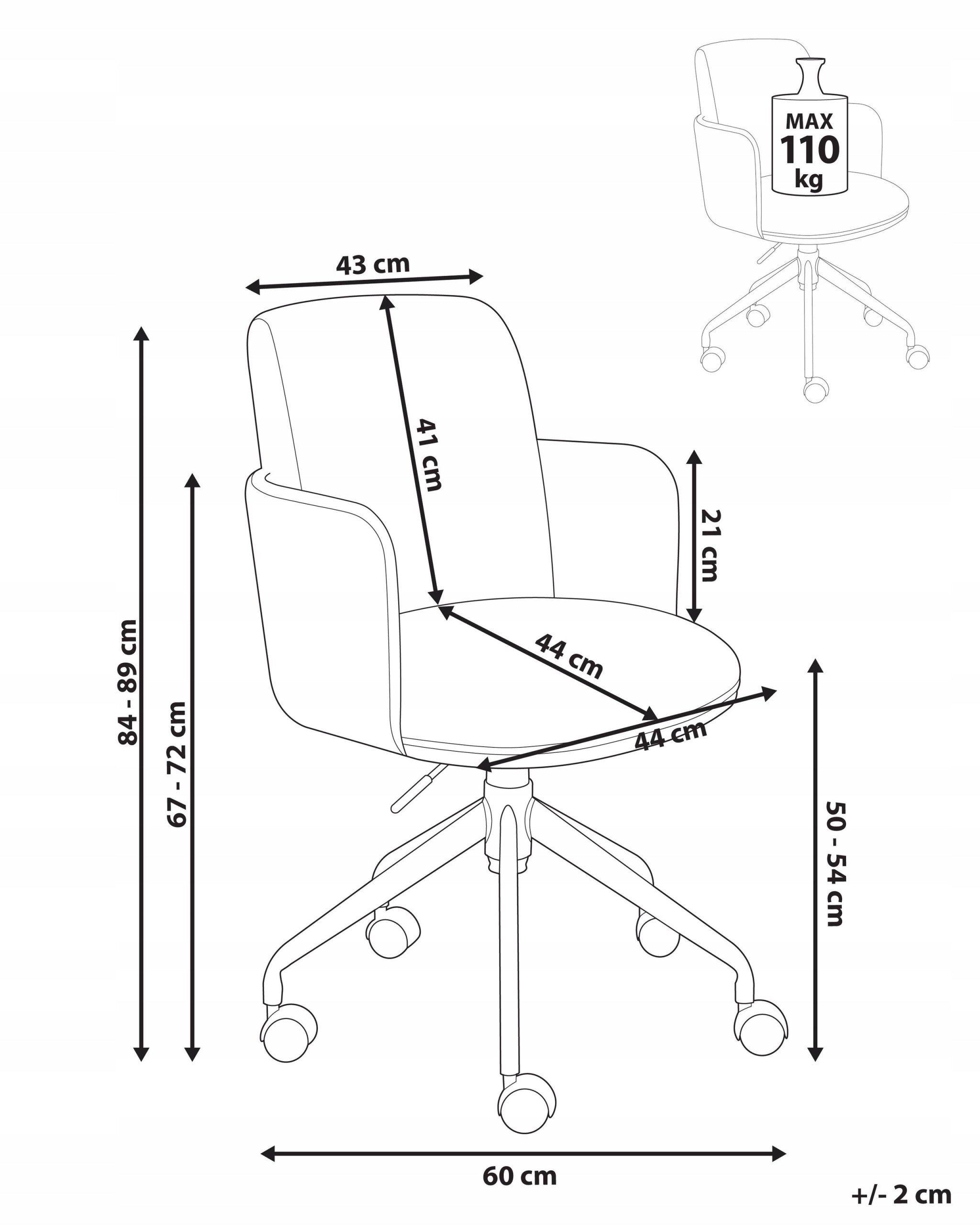 Office Chair Corduroy Height Adjustable Swivel Brown Medical device no
