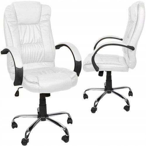 Office Chair Eco Leather White Rotating Eco Leather for Home Office Living Room Company