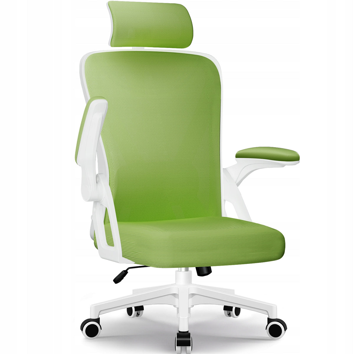 Office Chair Ergonomic Green Foldable Armrests Rocking Function 150KG