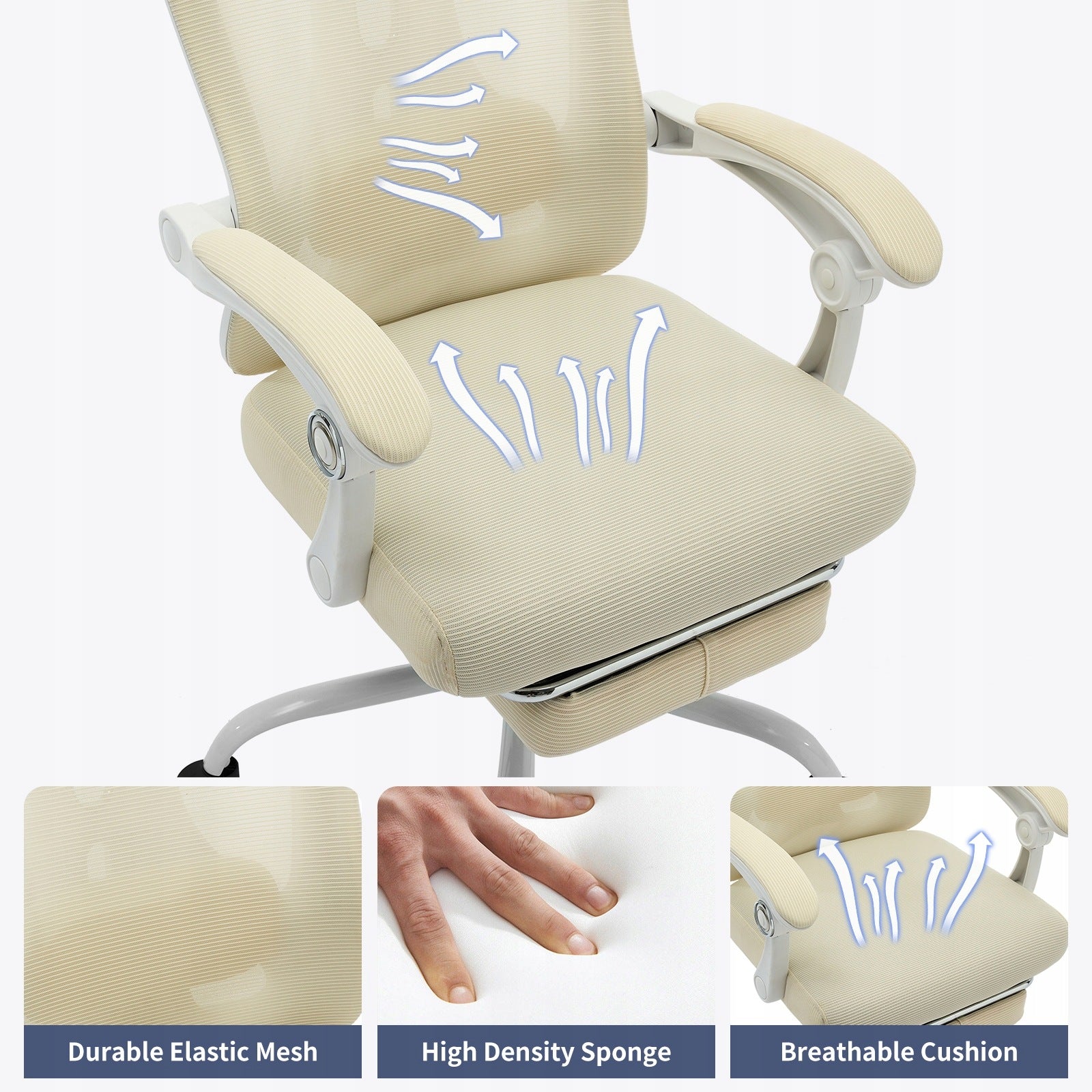 Office Chair Ergonomic Mesh Lumbar Headrest Footrest Adjustable Swivel Brand no brand