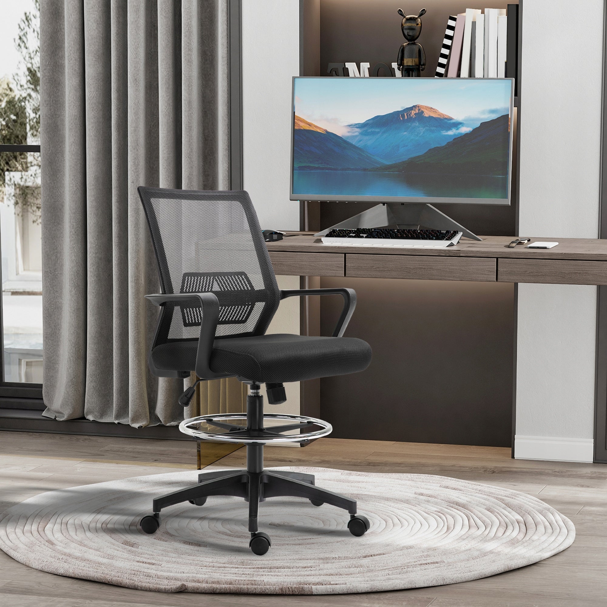 Office Chair Ergonomic Office Chair Adjustable with Footrest, Black Manufacturer code 921-189