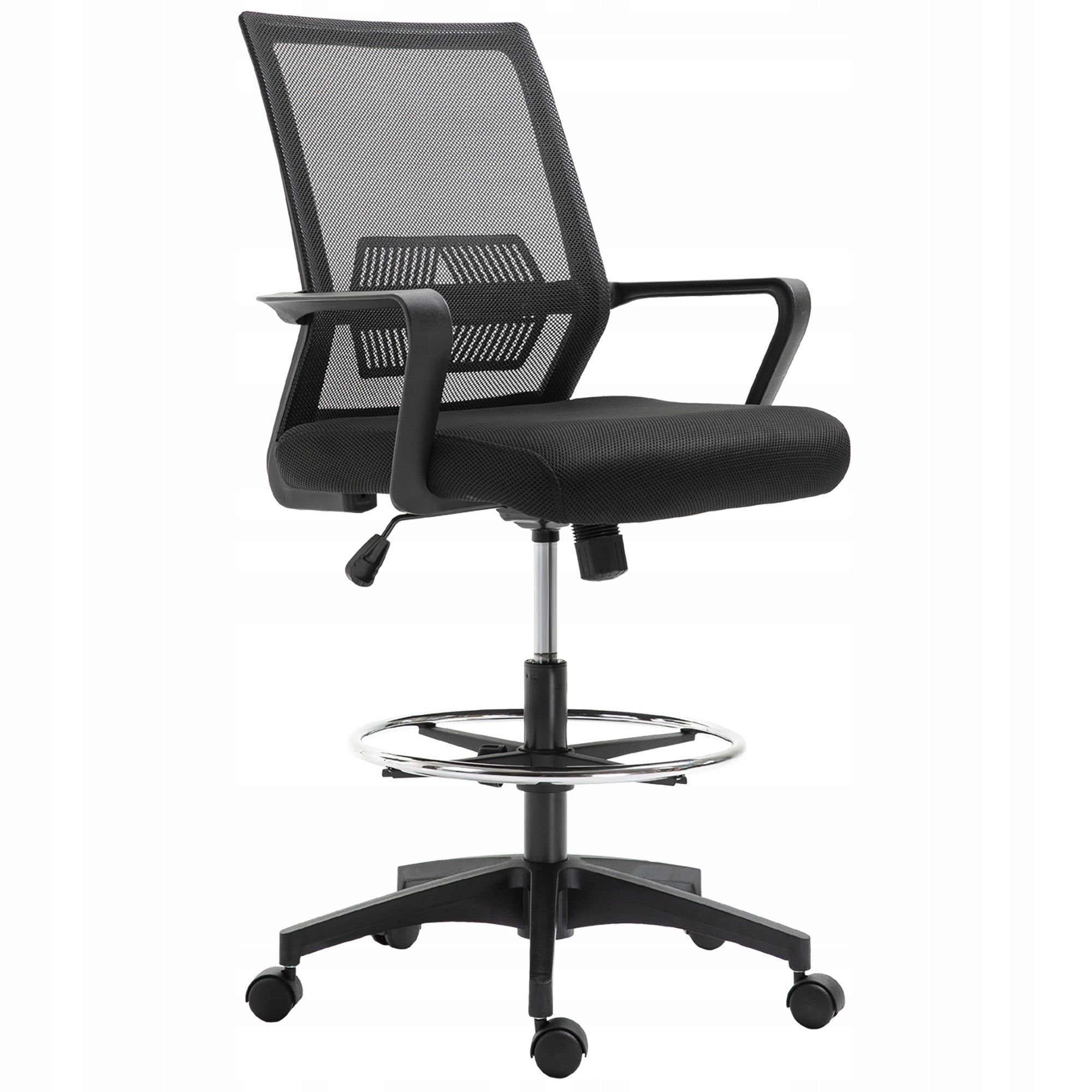 Office Chair Ergonomic Office Chair Adjustable with Footrest, Black