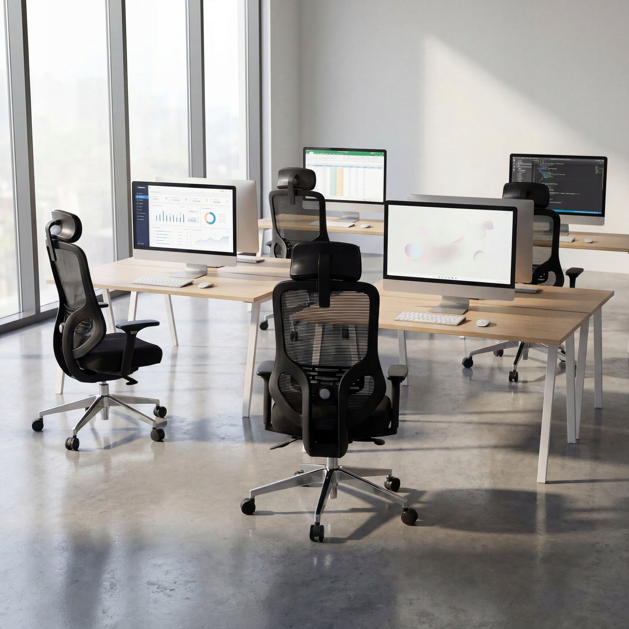 Office Chair Ergonomic Swivel Black with Mesh JAN NOWAK AXIS Packaging status original