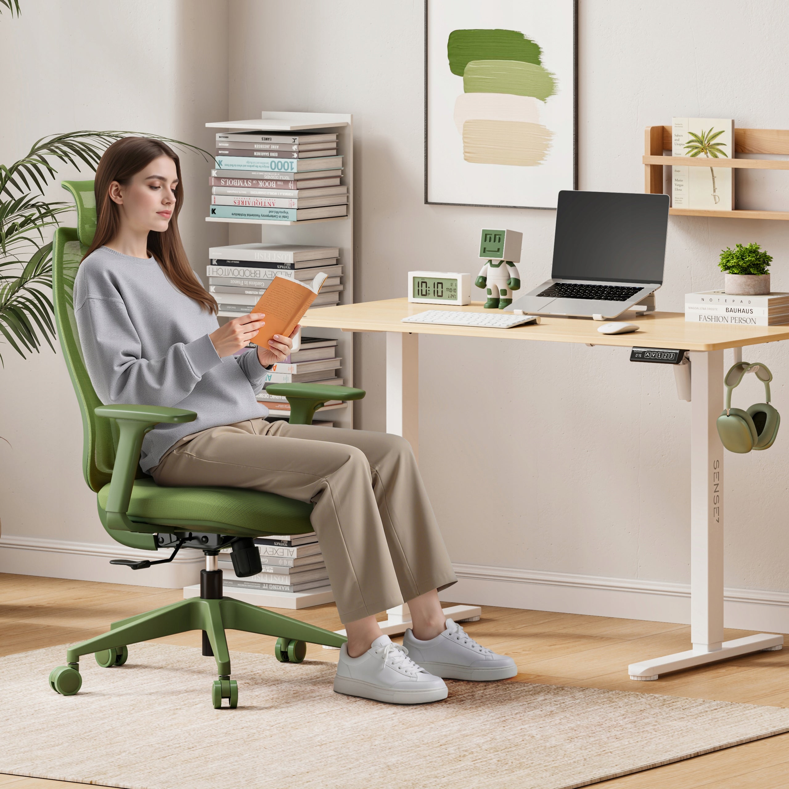 Office Chair Ergonomic Swivel Chair Material Green Sense7 Moyo Packaging status original