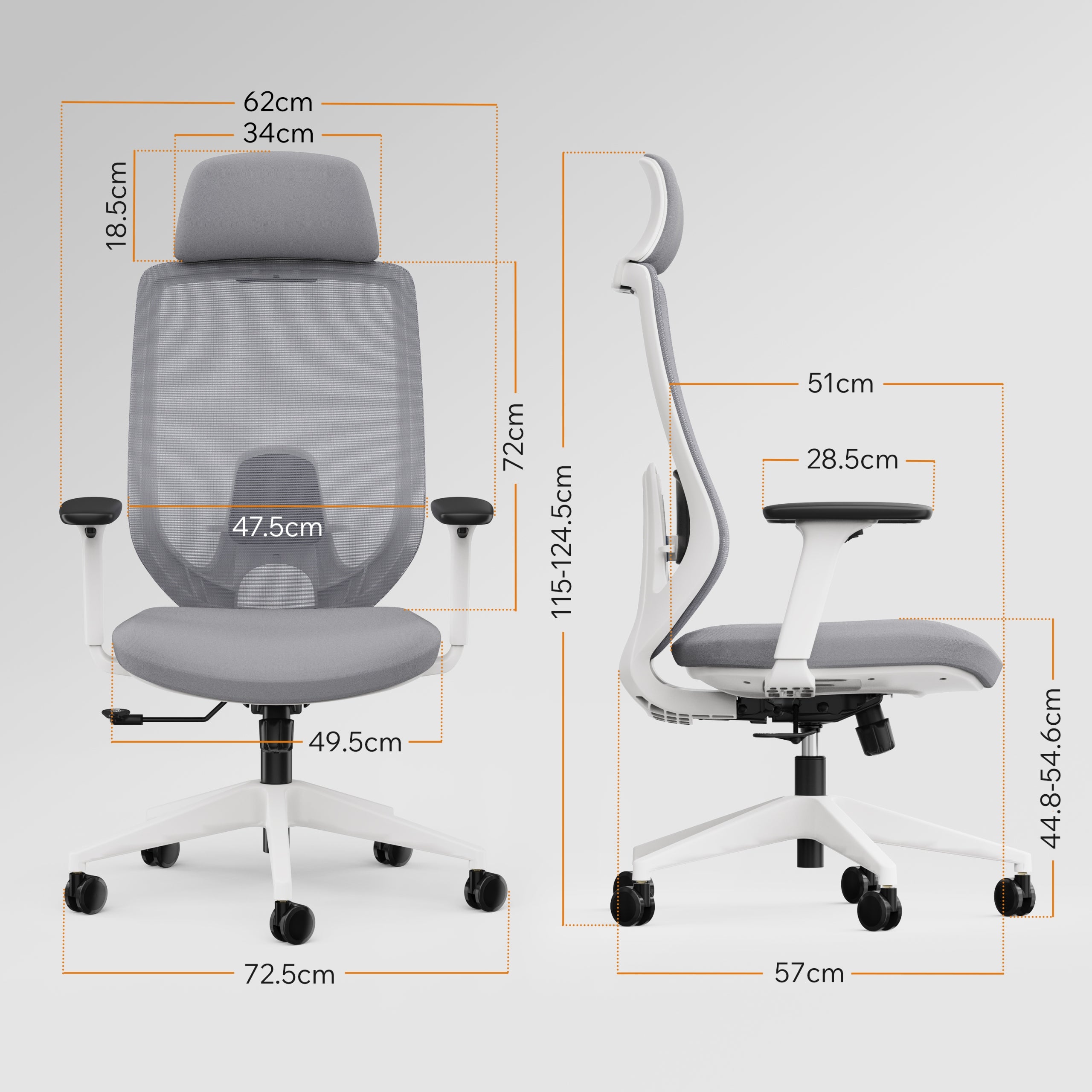 Office Chair Ergonomic Swivel Chair Material Grey Sense7 Nakai Medical device no