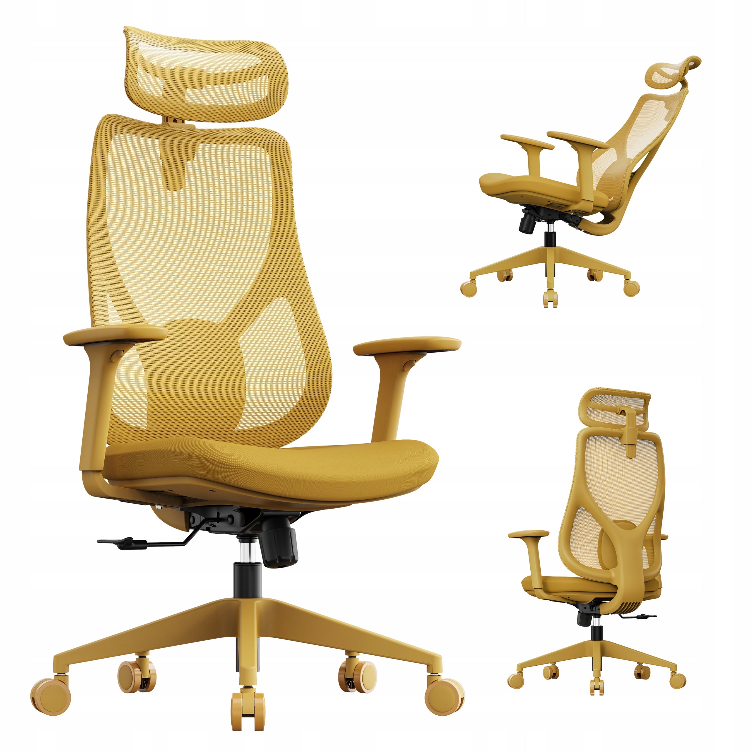 Office Chair Ergonomic Swivel Chair Material Yellow Sense7 Moyo