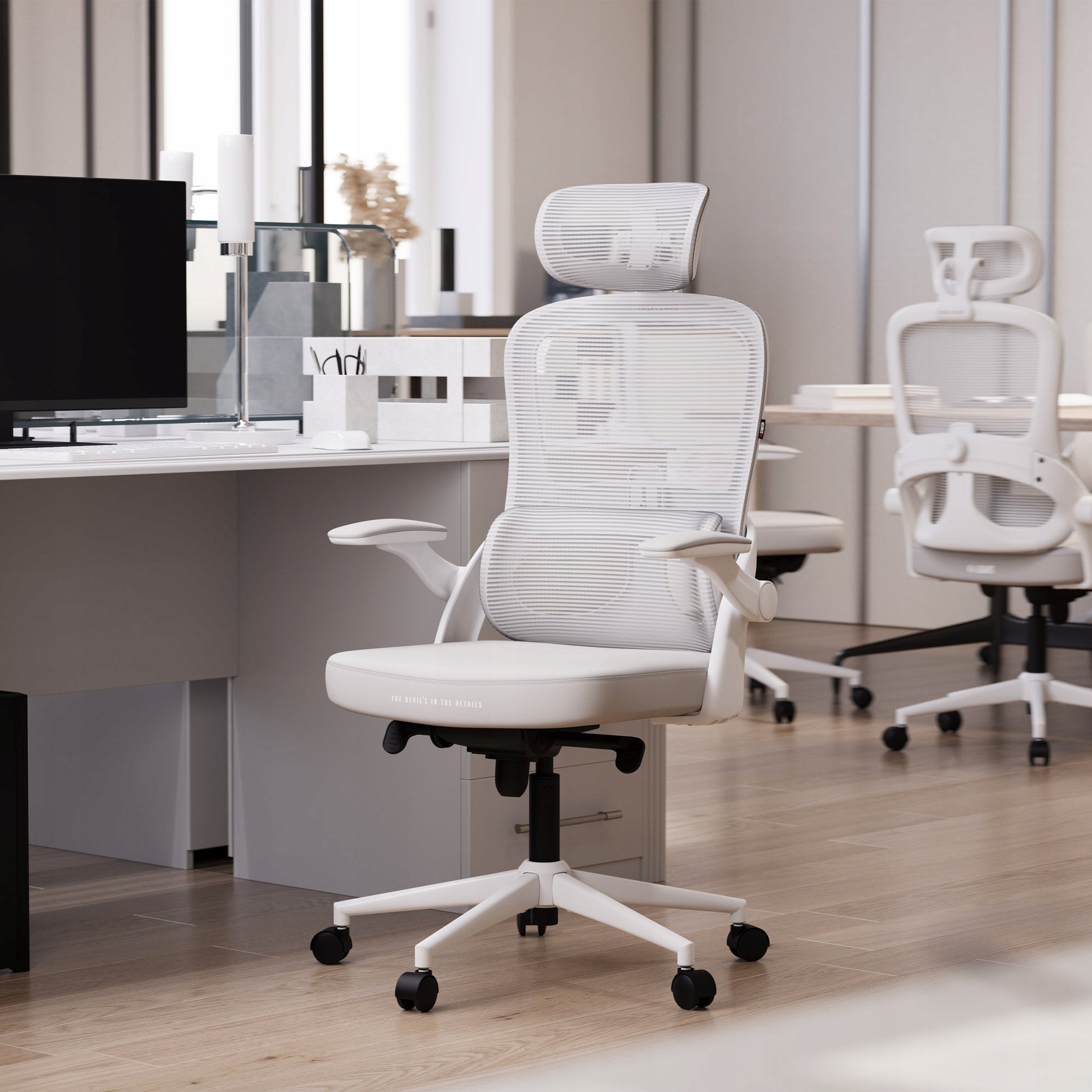 Office Chair Ergonomic Swivel Comfortable DIABLO V-Light White -Grey Manufacturer code 1607