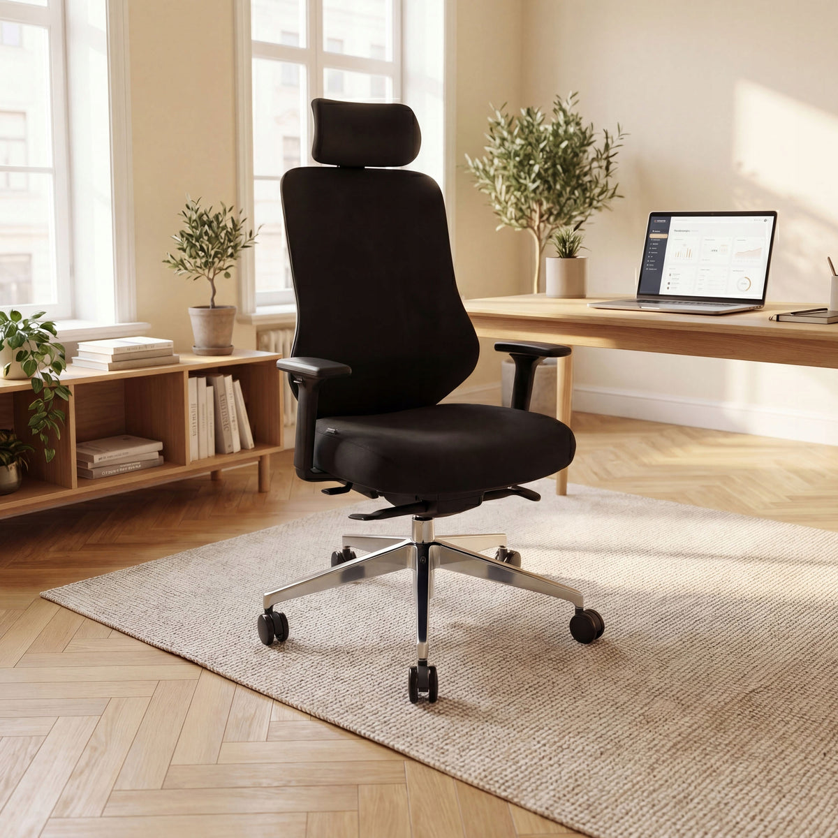 Office Chair Ergonomic Swivel Fabric Comfortable JAN NOWAK AXIS Black Medical device no