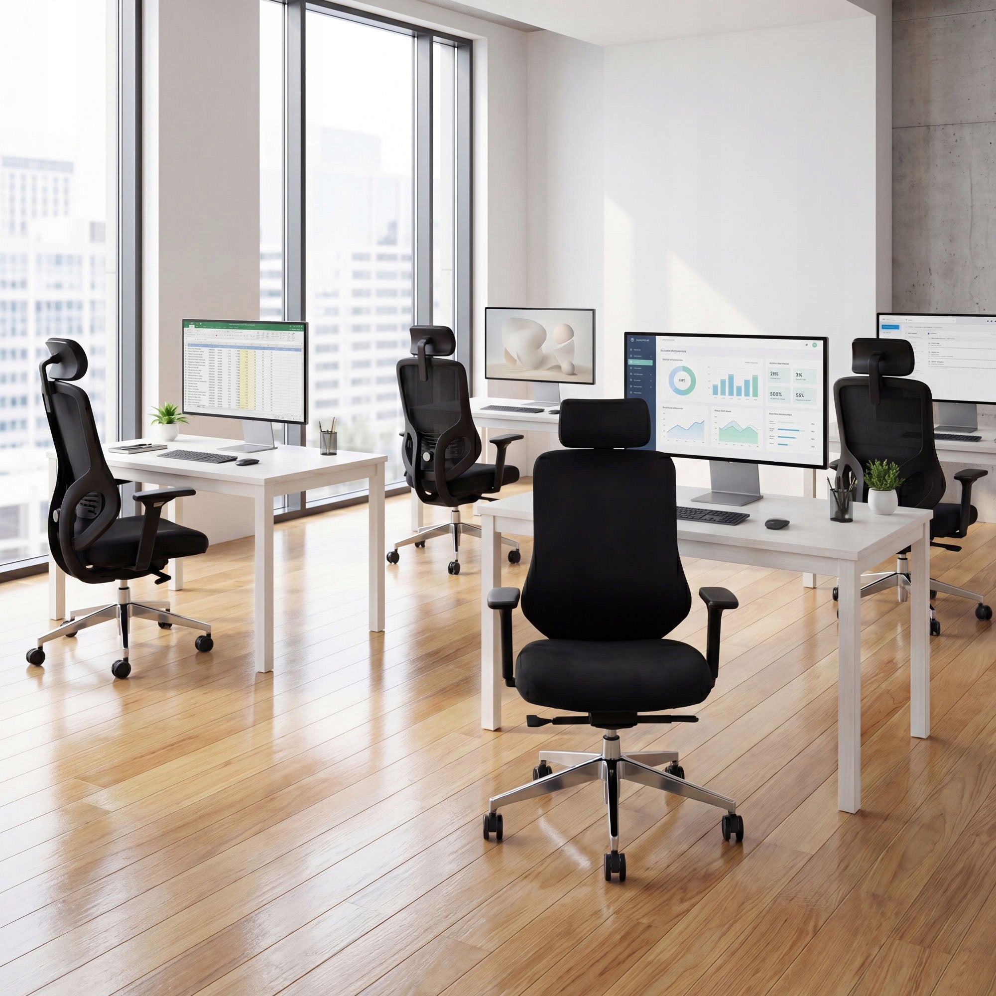 Office Chair Ergonomic Swivel Fabric Comfortable JAN NOWAK AXIS Black Packaging status original